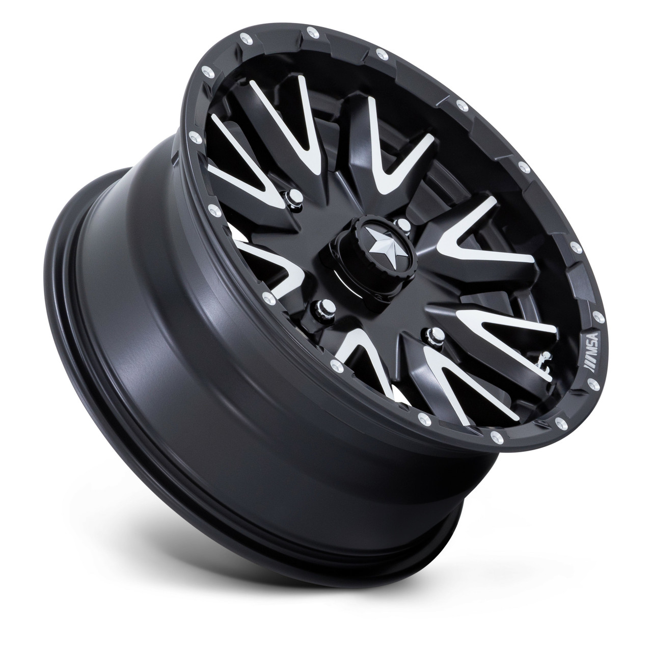 Set 4 MSA Offroad M49 Creed 16x7 4x156 Black Machined Wheels 16" 10mm Rims