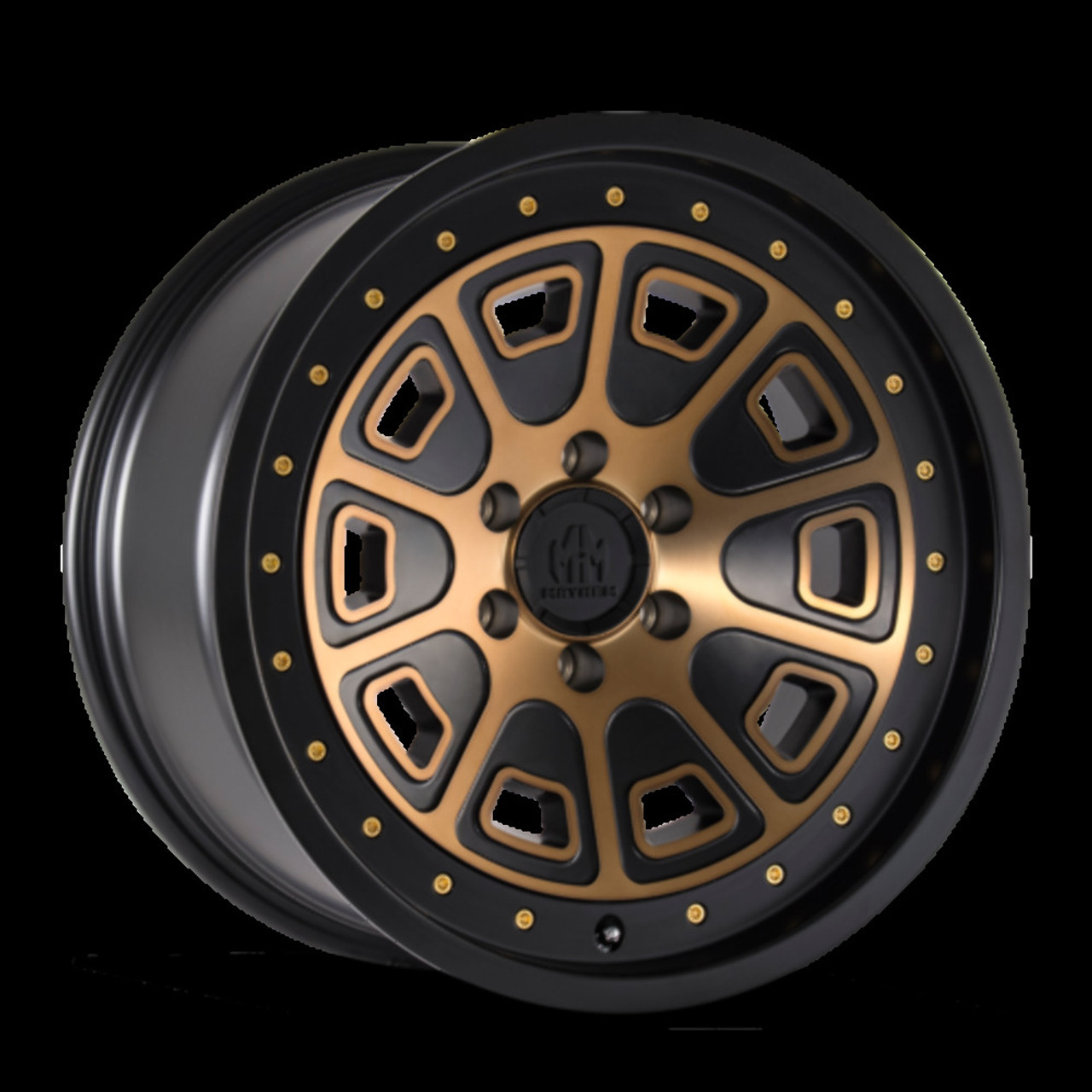 17" Mayhem Flat Iron 17x9 Matte Black W Bronze Tint 5x5 Wheel -12mm For Jeep Rim