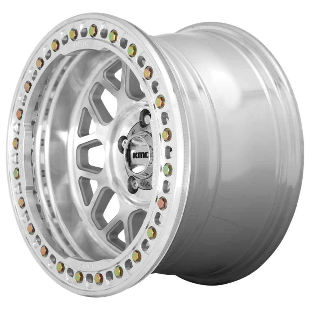 Set 4 KMC KM235 Grenade Crawl Beadlock 18x9 6x5.5 Machined Wheels 18" 10mm Rims