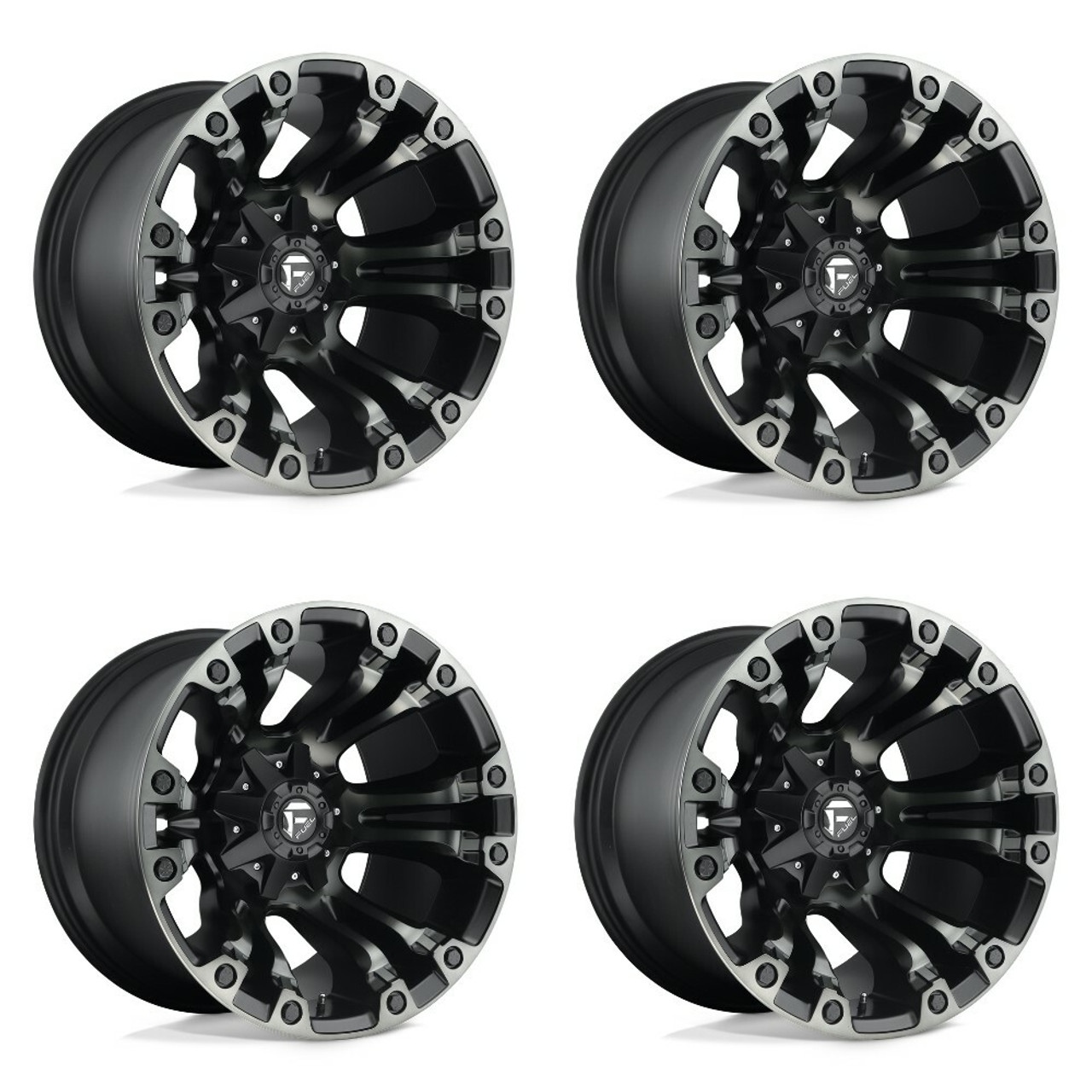 Set 4 Fuel D851 Vapor 20x10 8x170 Matte Black Gray Tint Wheels 20" -18mm