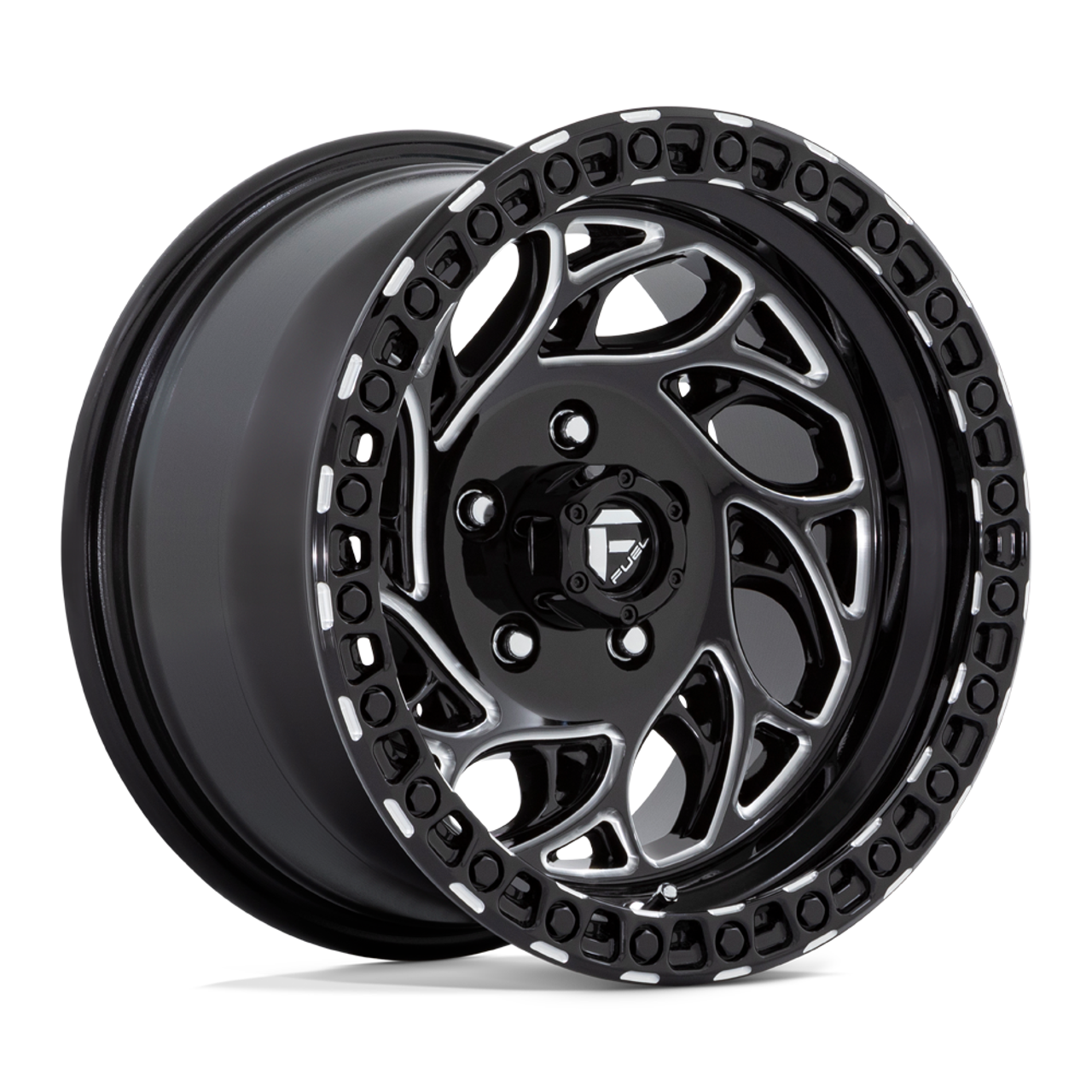 Set 4 Fuel D840 Runner OR 18x9 5x5 Gloss Black Milled Wheels 18" -12mm Rims
