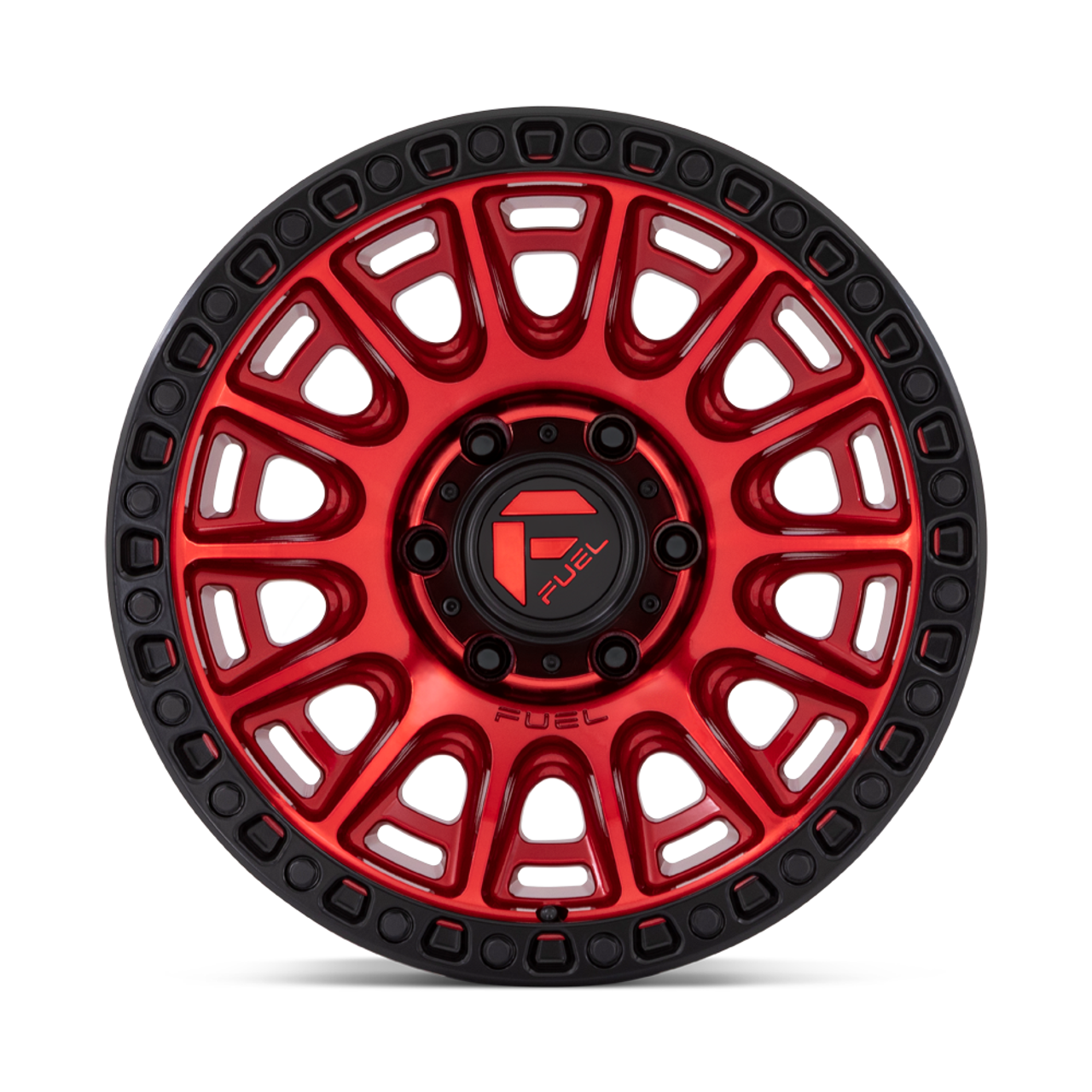 17" Fuel 1PC D834 Cycle 17x8.5 6x5.5 25mm Wheel Candy Red With Black Ring Rim
