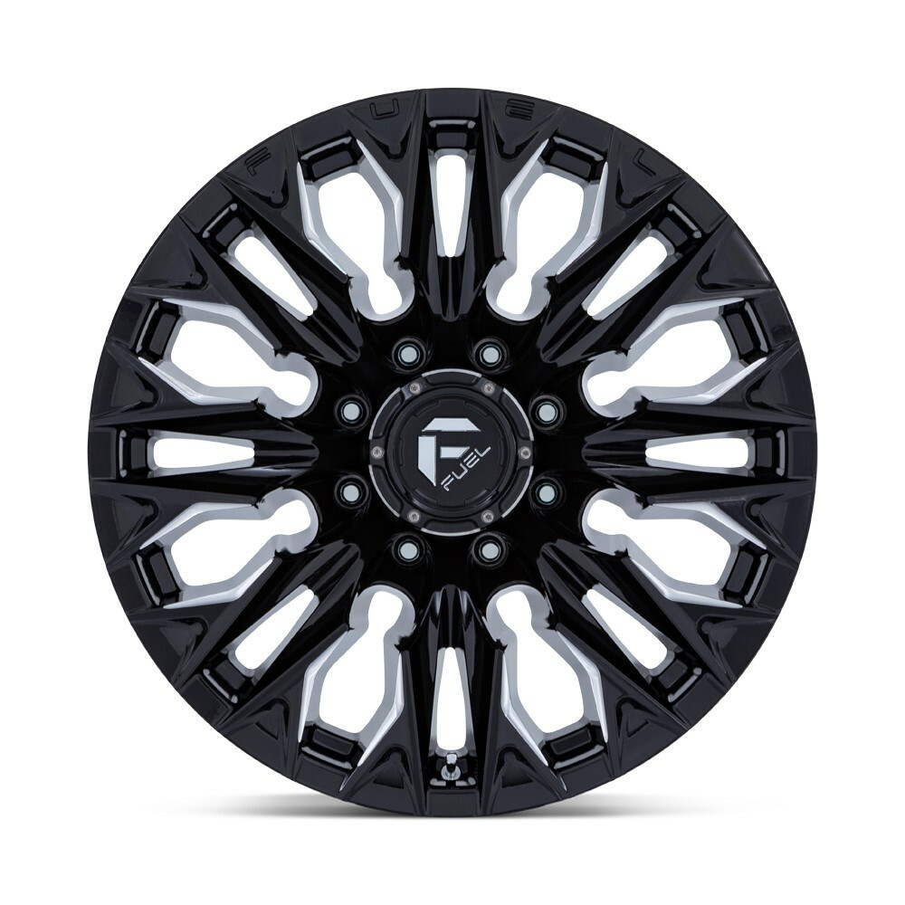 20" Fuel D803 Flame 20x9 8x170 20mm Gloss Black Milled Wheel For Ford Truck Rim