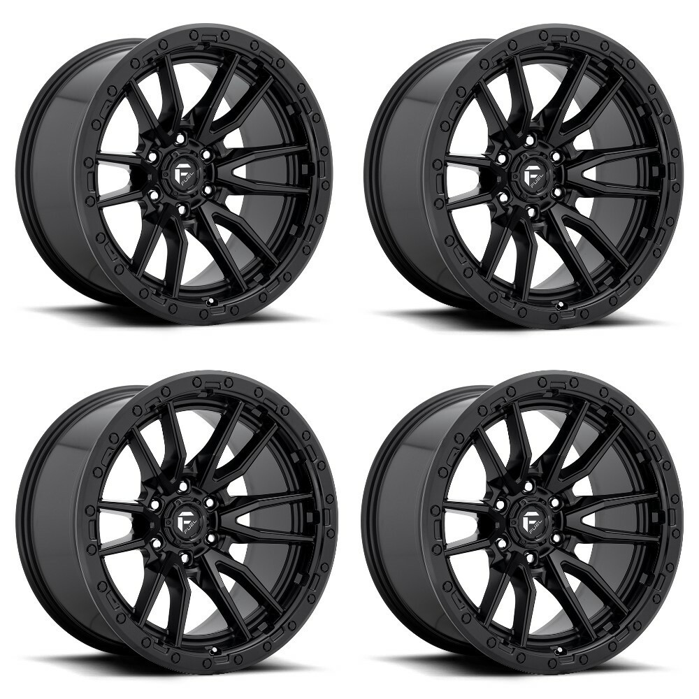 Set 4 Fuel D679 Rebel 22x9 6x135 Matte Black Wheels 22" 20mm Rims