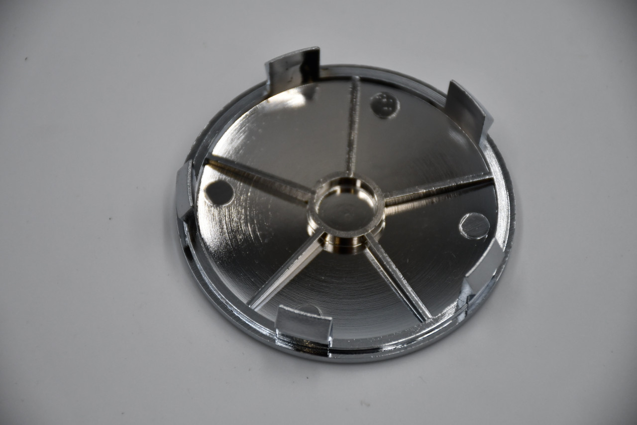 Plain Chrome Center Cap Hub Cap 65mm Snap In 5 Clips