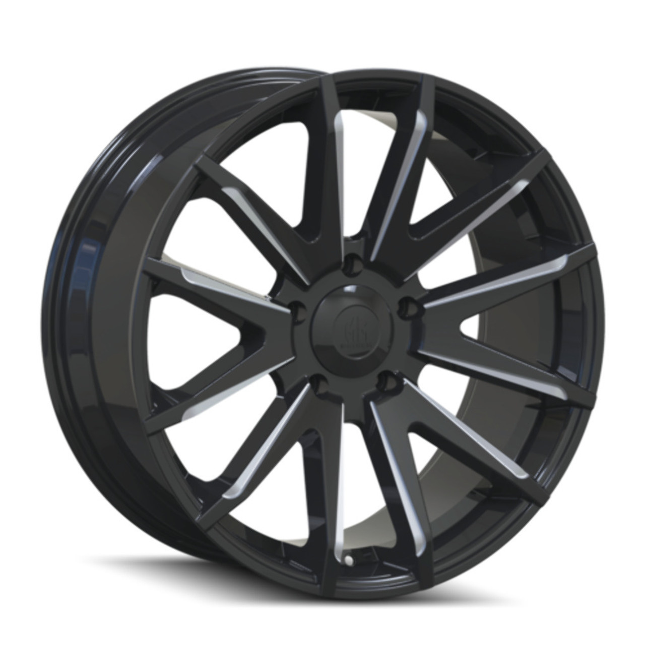 20" Mayhem Crossfire 20x9.5 Black Milled 5x150 Wheel 25mm Rim