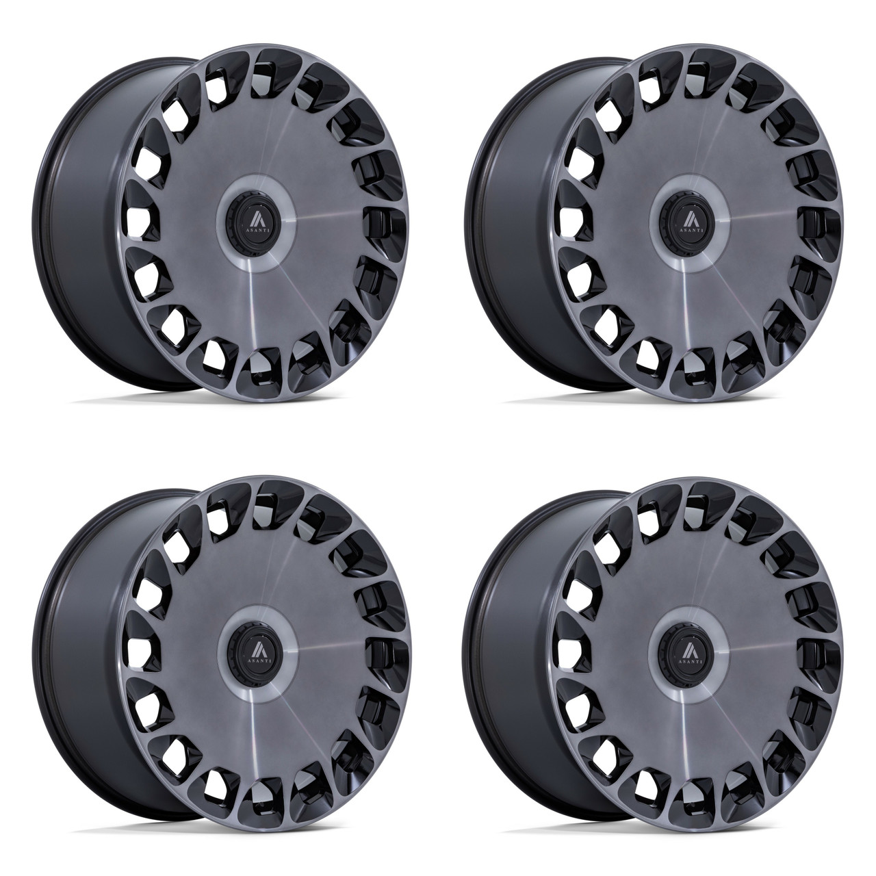Set 4 Asanti Black ABL45 Aristocrat 20x10.5 5x4.25 5x112 Black Wheels 20" 45