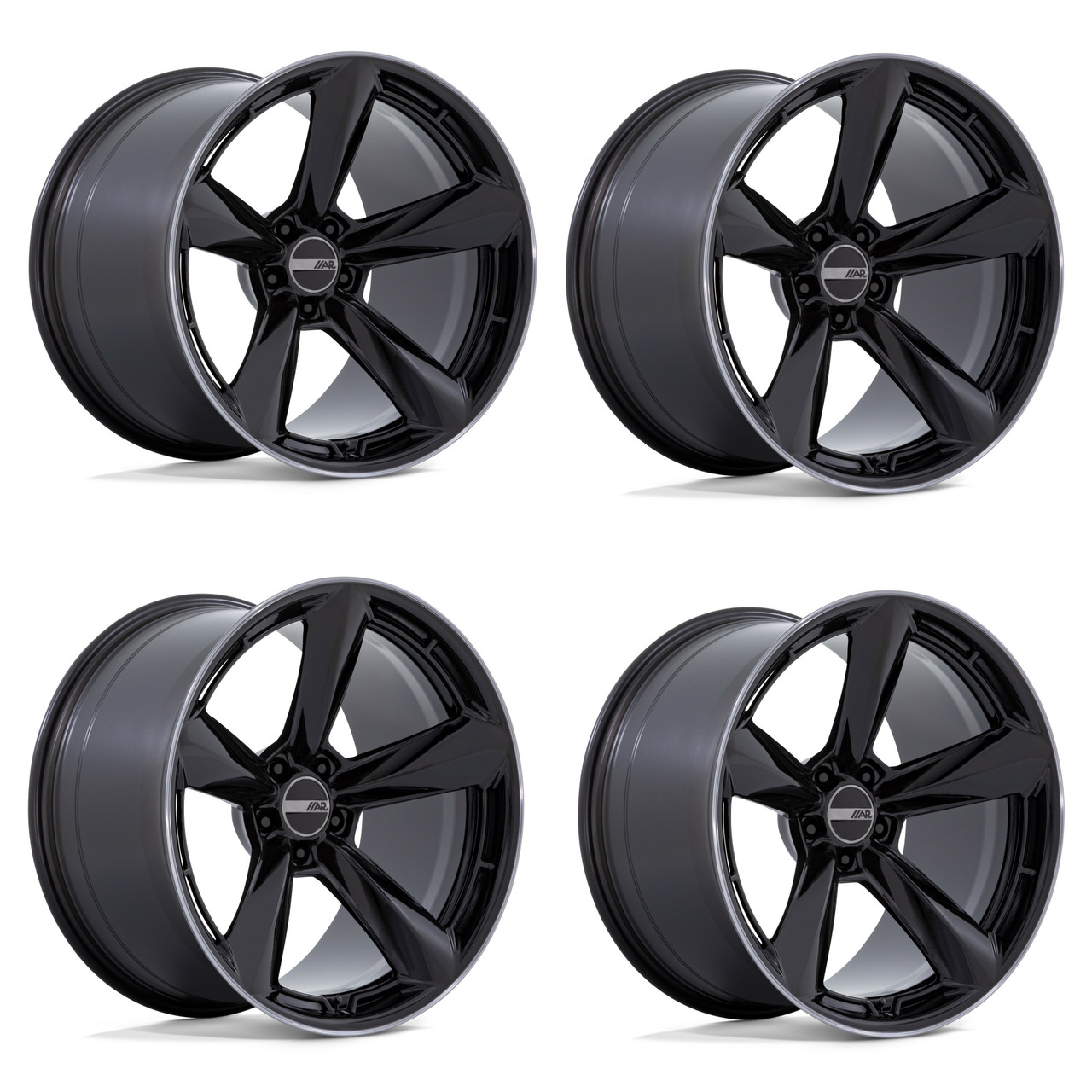 Set 4 20" American Racing TTF 20x9.5 5x120 15mm Gloss Black Double Tint Wheels