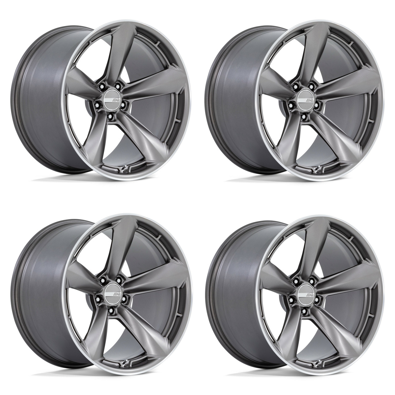 Set 4 American Racing TTF 20x9.5 5x4.5 Matte Anthracite Machined Wheels 20" 32mm