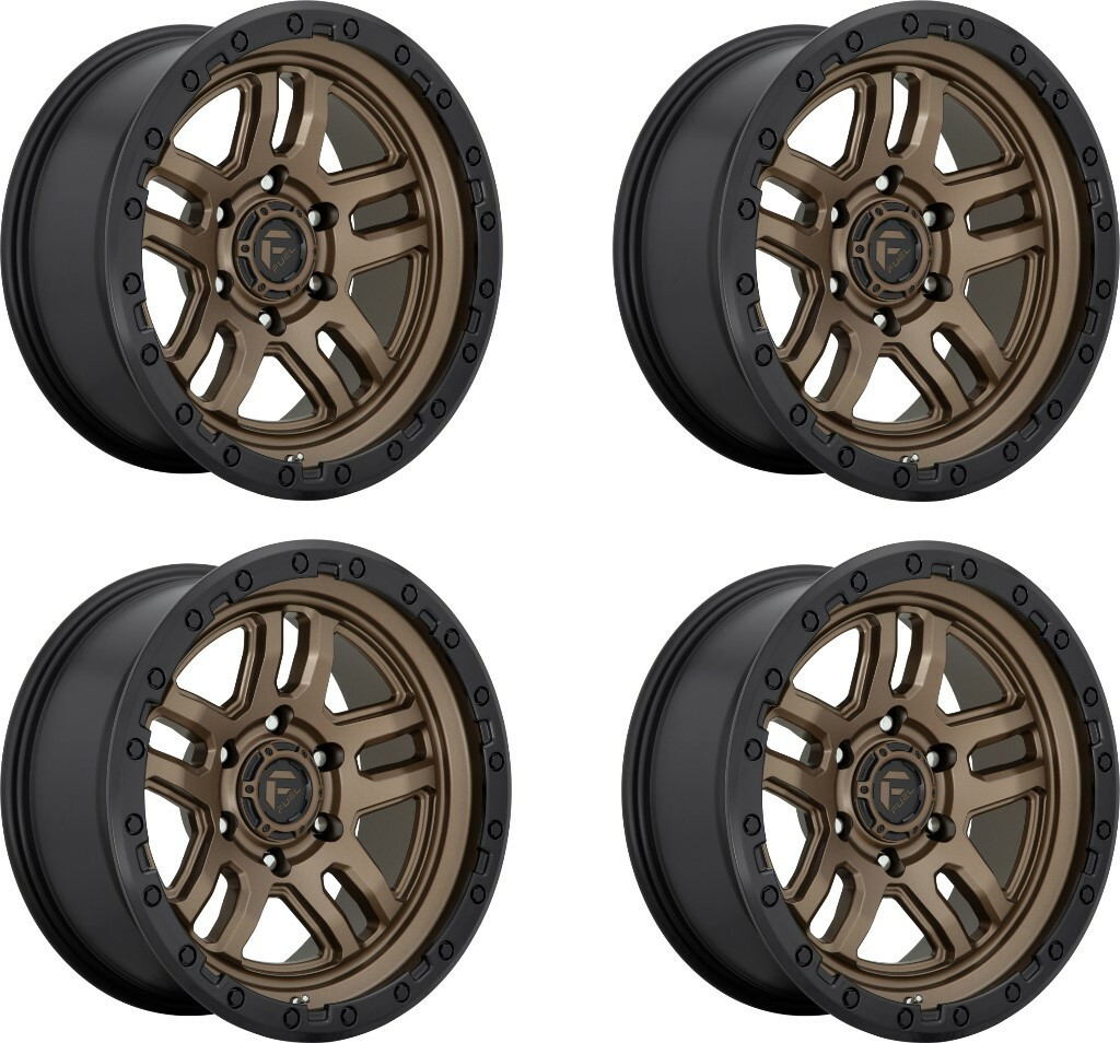 Set 4 20" Fuel D702 Ammo 20x9 6x5.5 Matte Bronze Black Bead Ring Wheels 1mm Rims