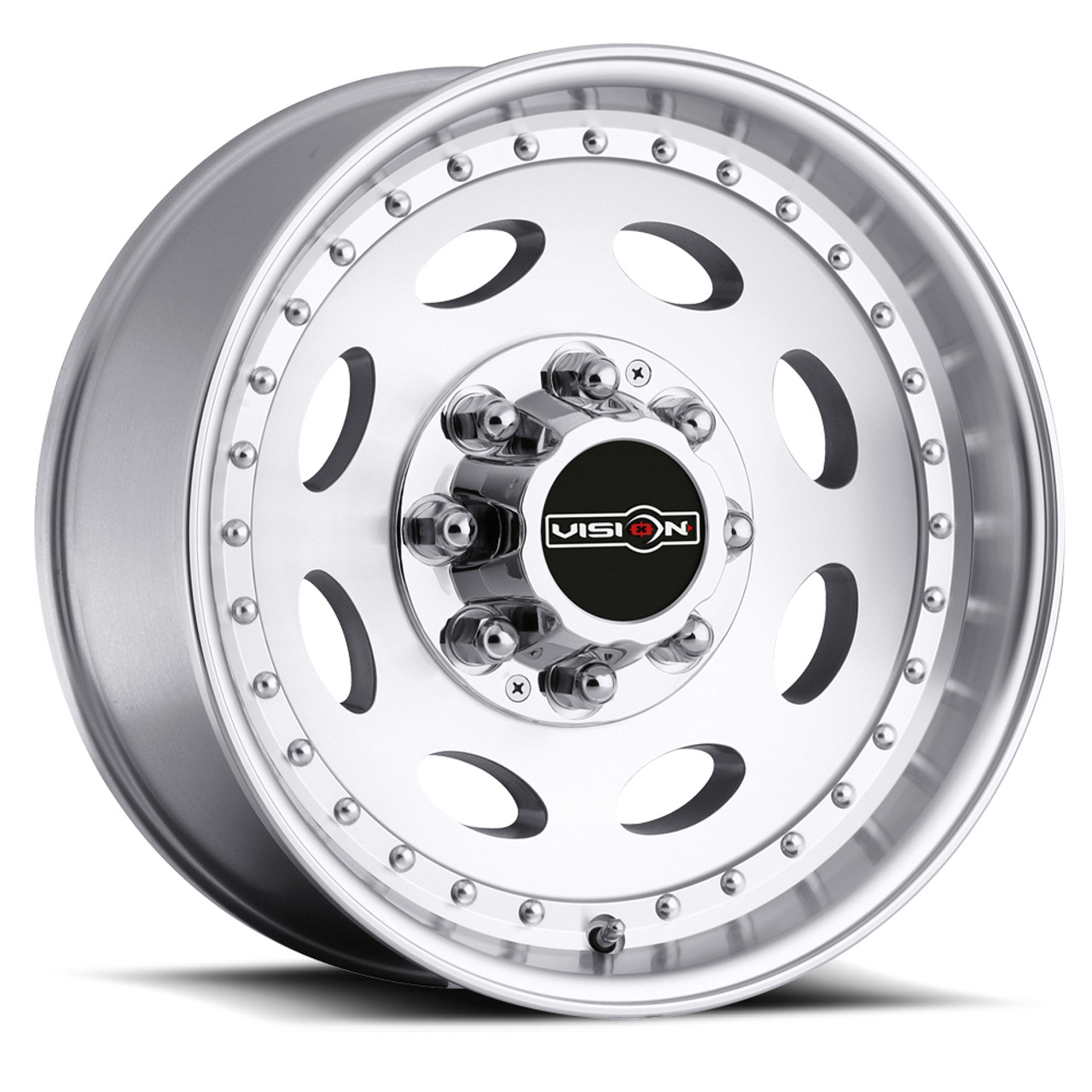 19.5" Vision HD 81 Heavy Hauler Machined Wheel 19.5x7.5 8x170 0mm Truck Rim