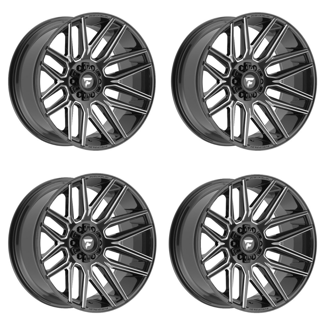 Set 4 20" Fittipaldi Wheels FA14BM 20x10 6x135 6x5.5 -19mm Gloss Black Milled