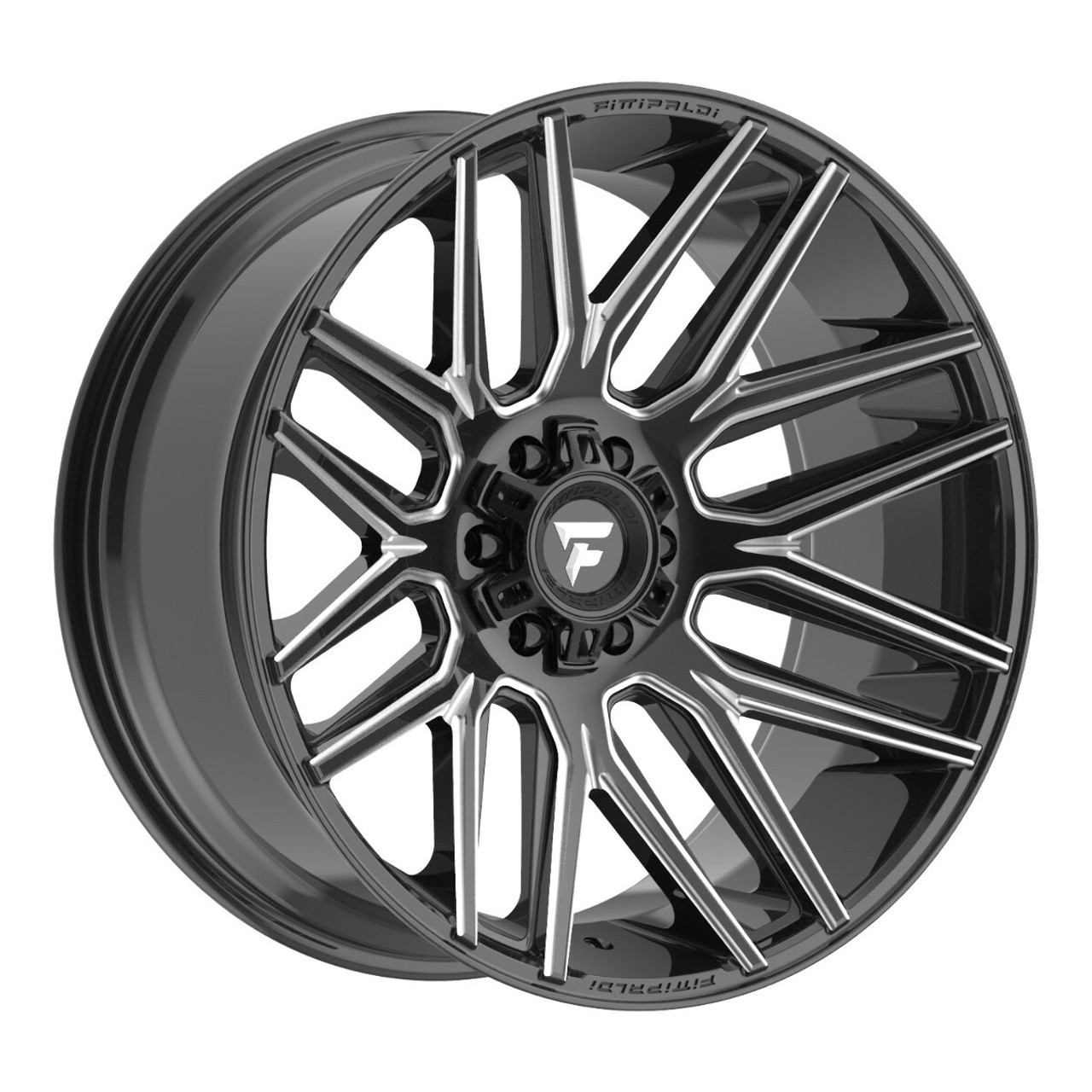 Set 4 22" Fittipaldi Wheels FA14BM 22x10 Gloss Black Milled 8x6.5 -19mm Rims