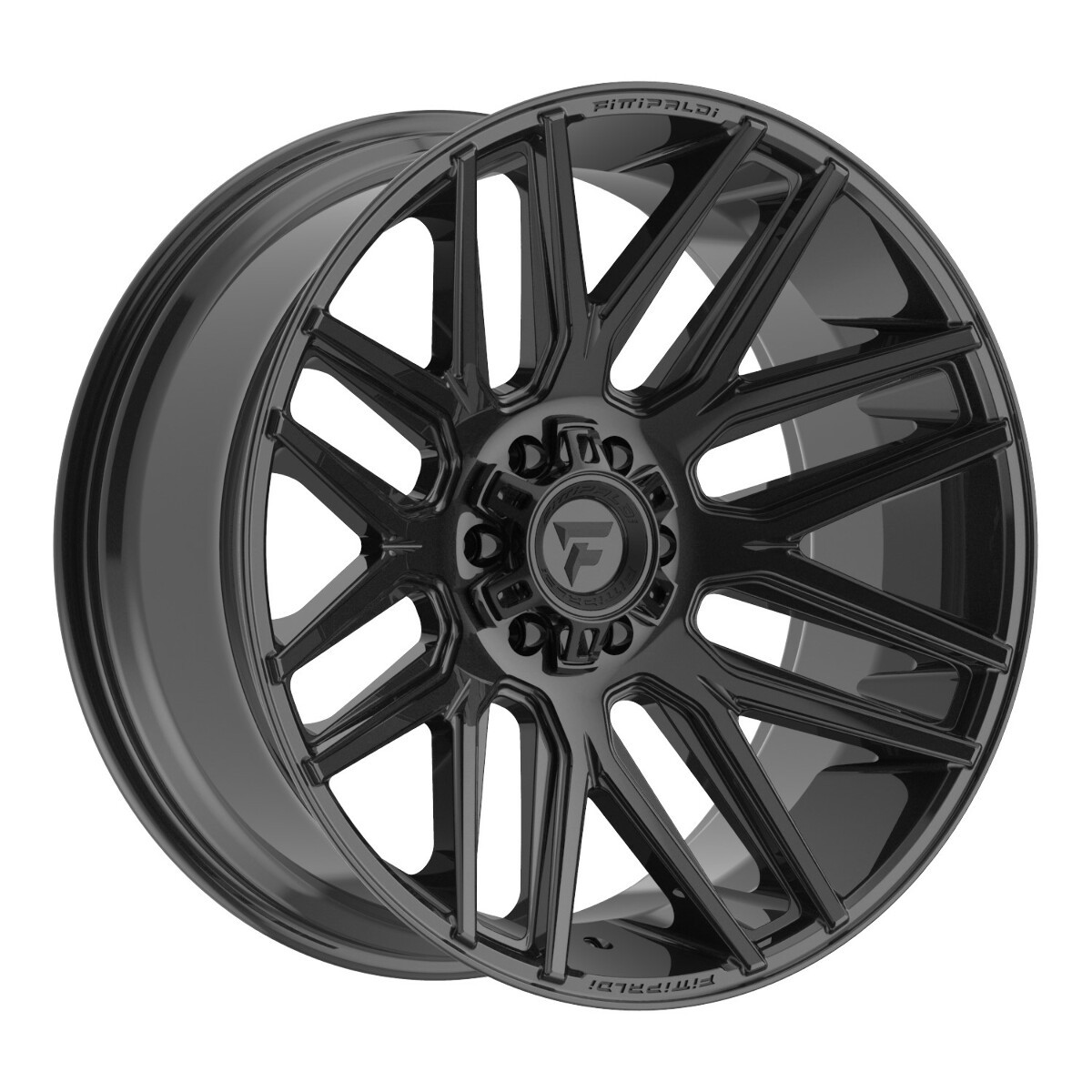 Set 4 20" Fittipaldi Wheels FA14B 20x9 Gloss Black 8x6.5 18mm For Chevy GMC Ram