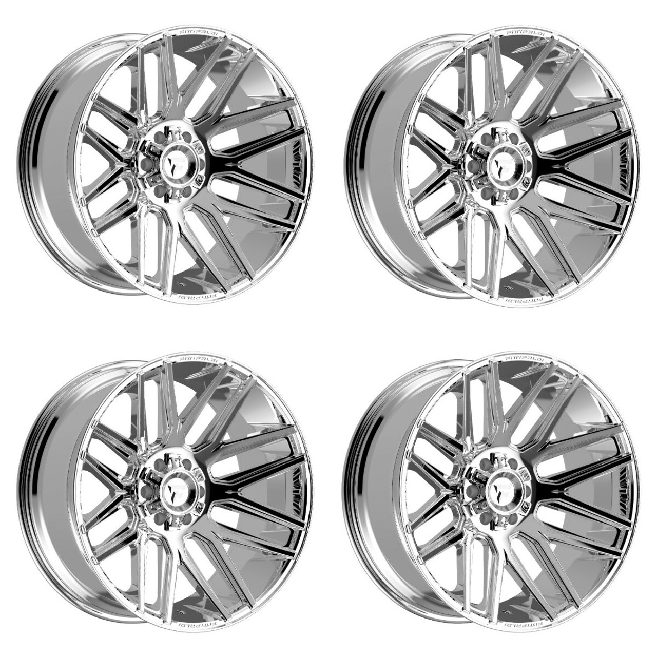 Set 4 20" Fittipaldi Wheels FA14MC 20x9 Mirror Coat 8x180 18mm For Chevy GMC Rim