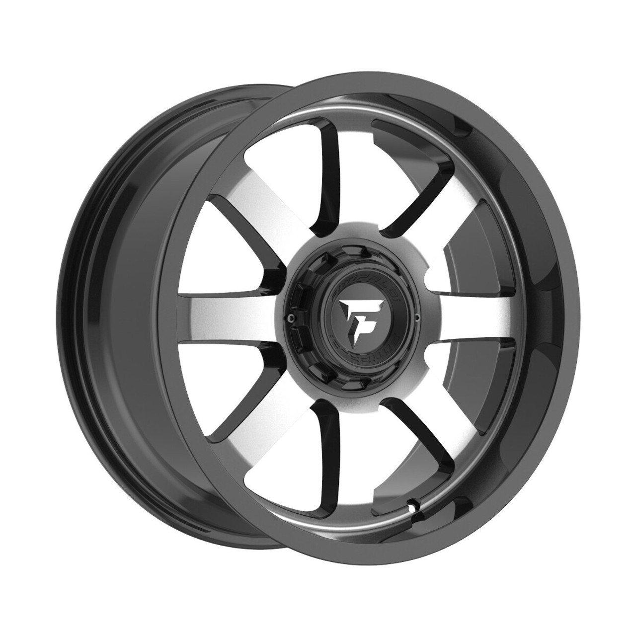 20" Fittipaldi Wheel FA16MB 20x9 Gloss Black Machined 5x5.5 5x150 12mm Truck Rim