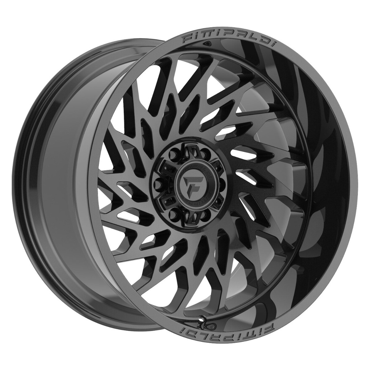 20" Fittipaldi Wheel FA20B 20x10 Gloss Black 8x6.5 -19mm For Chevy GMC Ram Ford