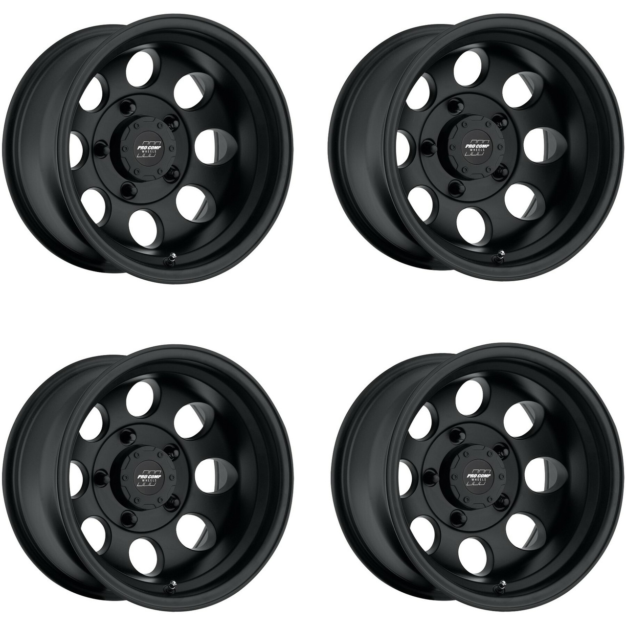 Set 4 Pro Comp PA69 Vintage 15x8 6x5.5 Flat Black Wheels 15" -19mm Rims