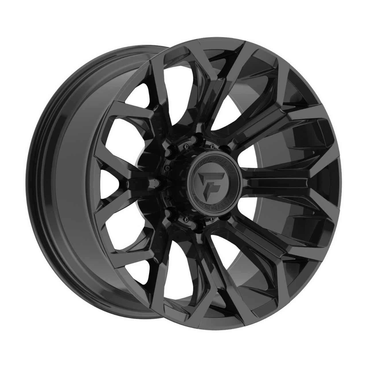 20" Fittipaldi Wheel FA21B 20x9 Gloss Black 8x180 18mm For Chevy GMC Truck Rim