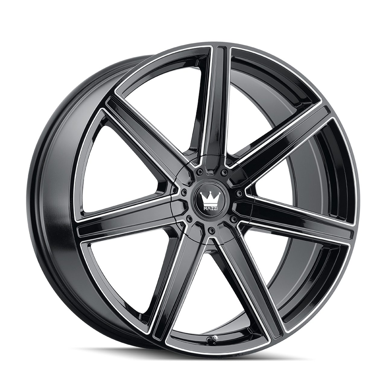 Set 4 18" Mazzi Laguna 18x8 Gloss Black Milled 5x4.25 5x4.5 Wheels 35mm Rims