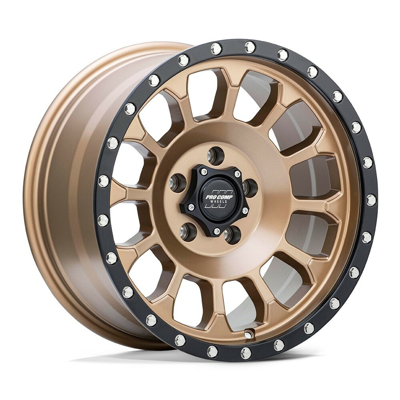 Pro Comp PA34 Rockwell 17x8 5x5.0 Matte Bronze With Black Lip Wheel 17" 0mm Rim