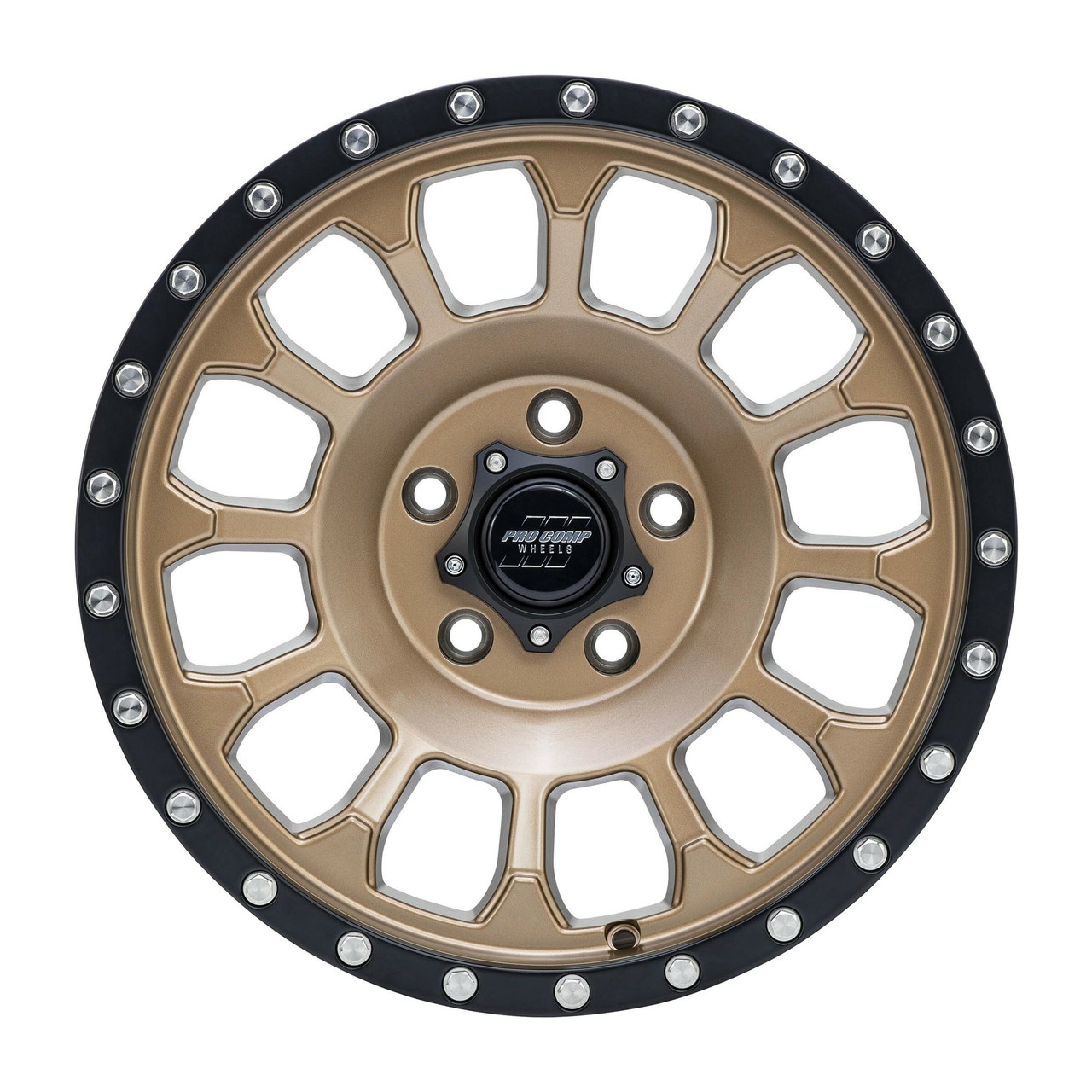 Pro Comp PA34 Rockwell 17x8 5x5.0 Matte Bronze With Black Lip Wheel 17" 0mm Rim
