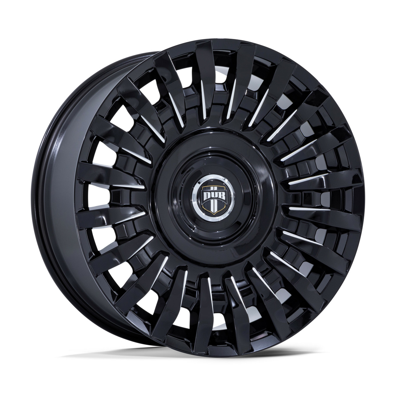 DUB 1PC DC7272 Honcho 24x9 5x115 5x120 Gloss Black Milled Wheel 24" 15mm Rim