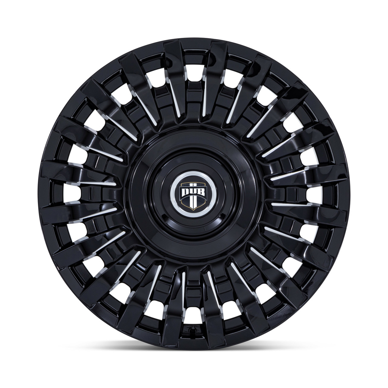 DUB 1PC DC7272 Honcho 24x9 5x115 5x120 Gloss Black Milled Wheel 24" 15mm Rim