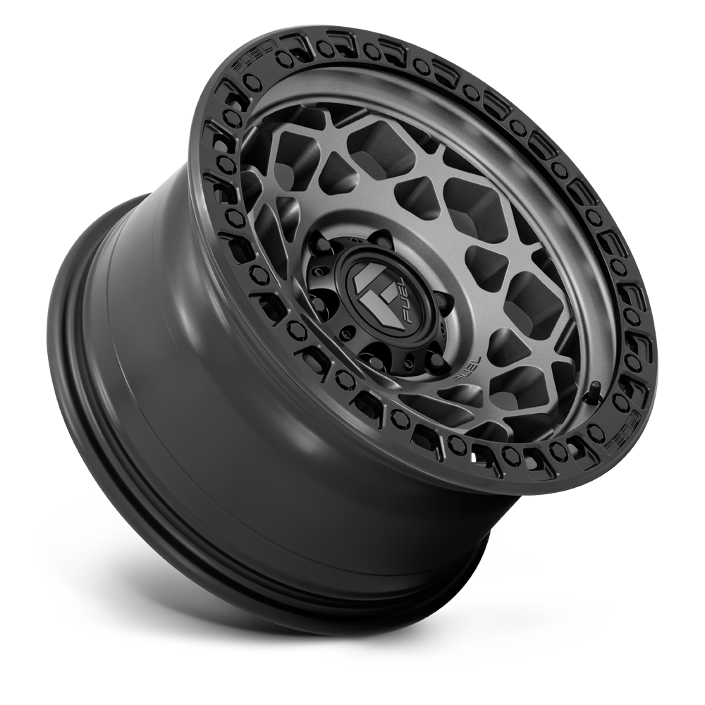 Set 4 Fuel D784 Unit 17x9 5x5 Gunmetal With Black Ring Wheels 17" -12mm