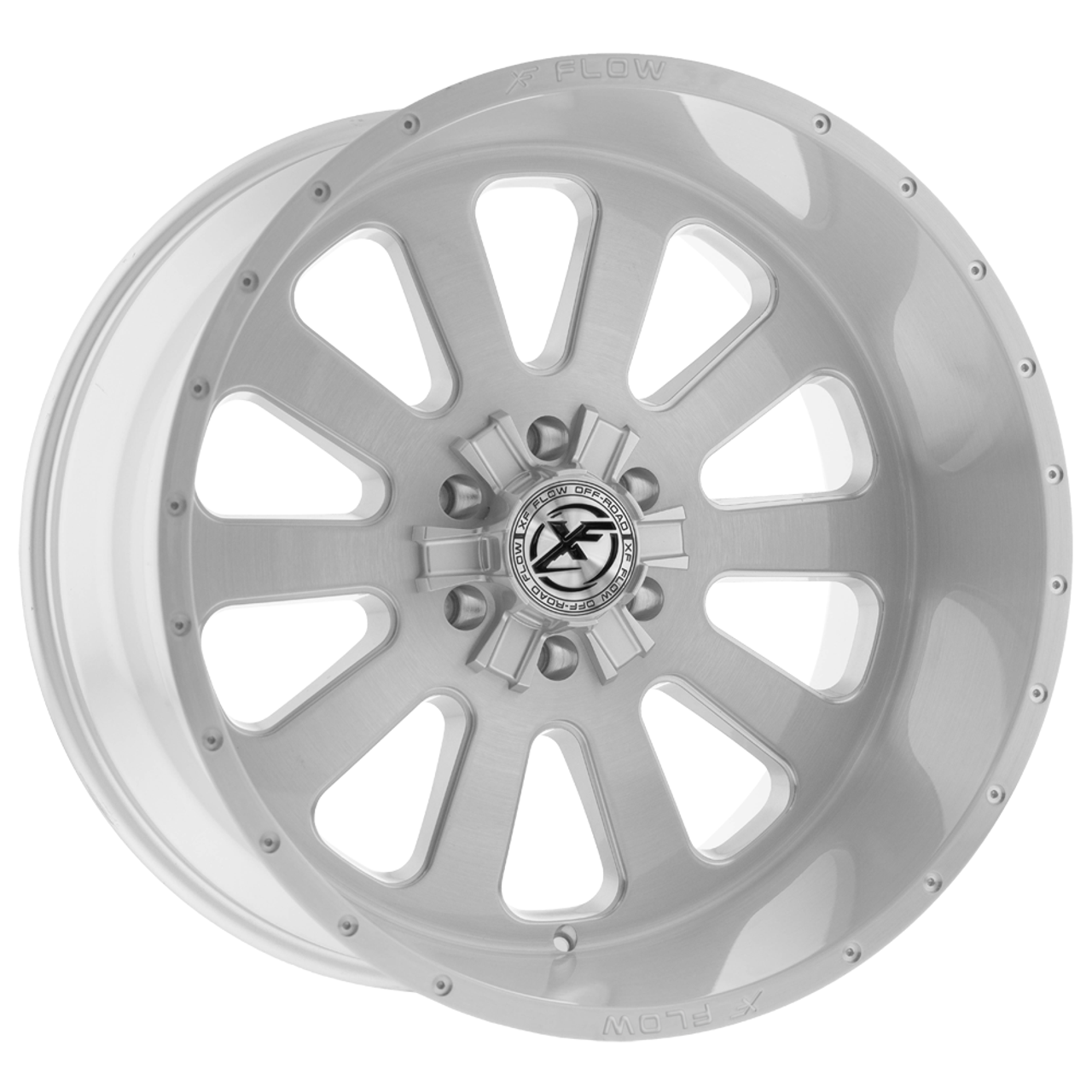26" XFX Flow XFX-302 Brushed & Milled Wheel 26x14 5x5 5x5.5 -76mm For Jeep Dodge