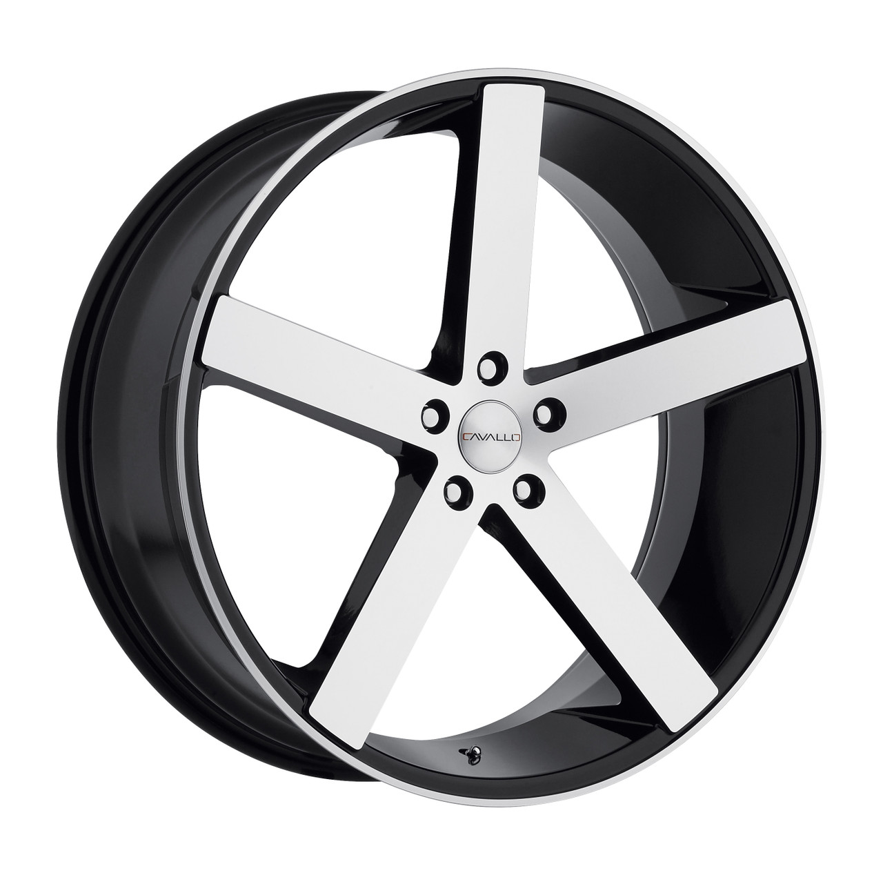 24" Cavallo CLV-5 Gloss Black Machined Wheel 24x9 5x115 15mm Car Suv Rim