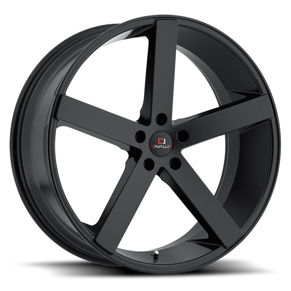 Set 4 22" Cavallo CLV-5 Gloss Black Wheels 22x9 5x115 18mm Car Suv Rims