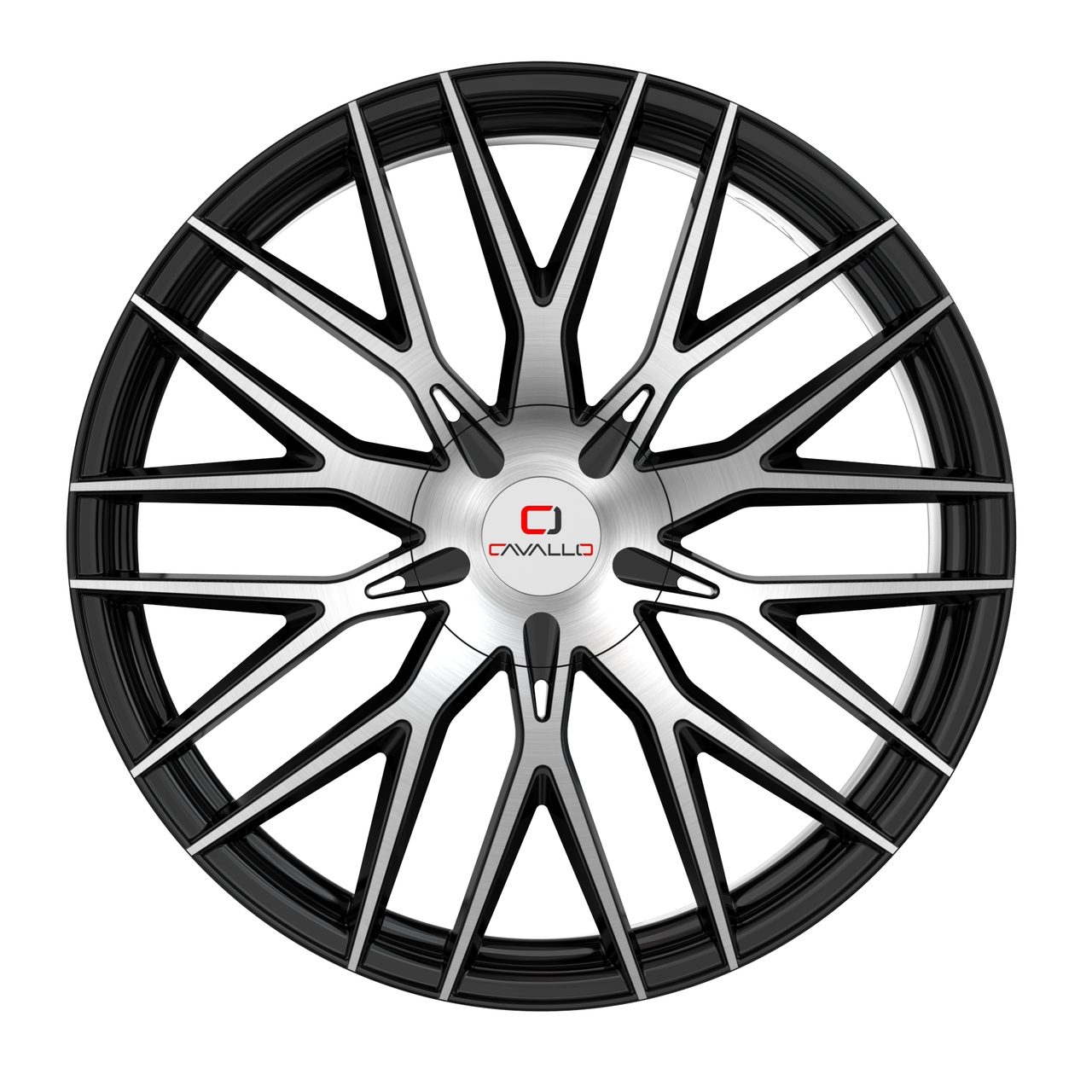 24" Cavallo CLV-45 Gloss Black & Machined Wheel 24x9 5x115 5x120 18mm Rim