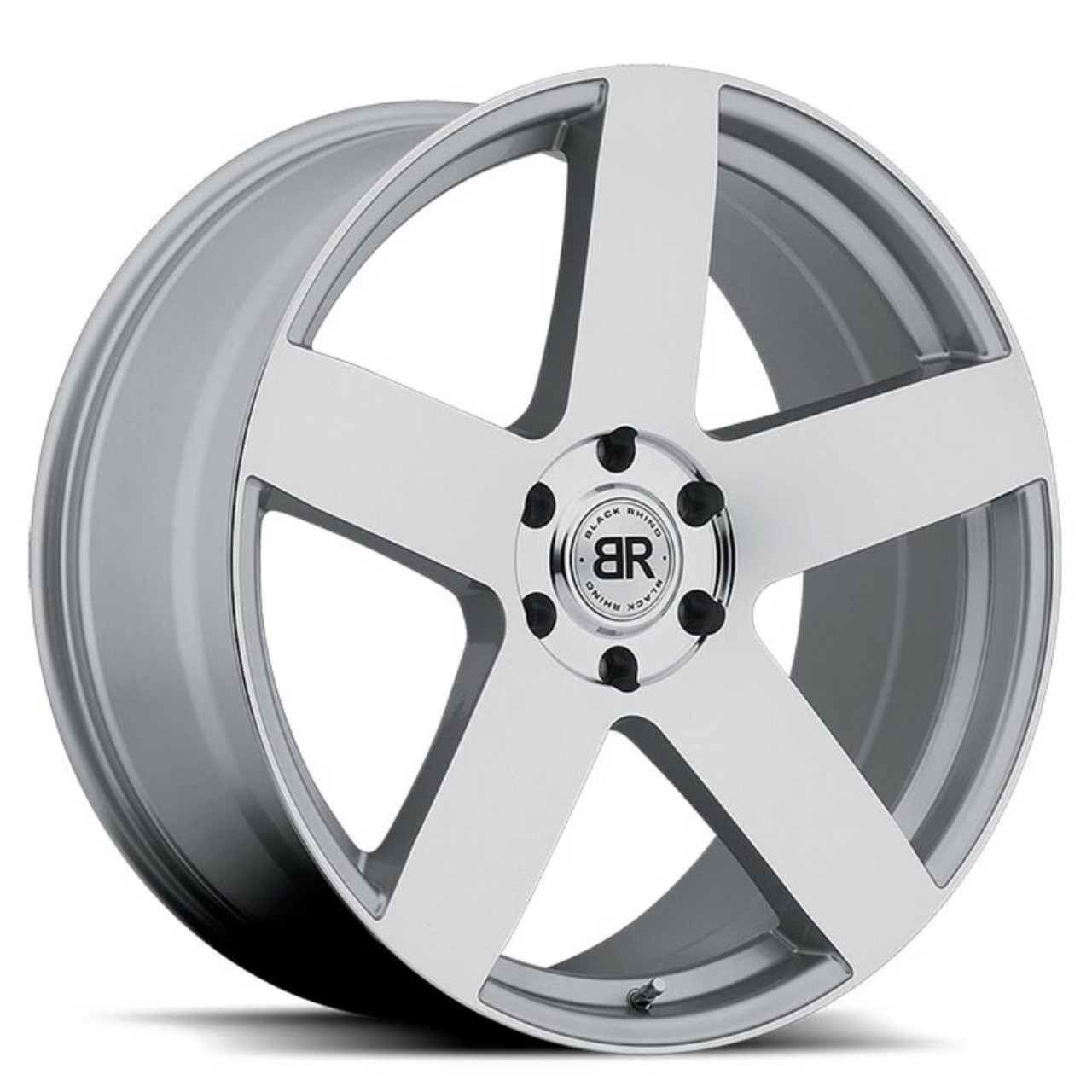 20" Black Rhino Everest 20x9 Silver W/ Mirror-Cut Face 5x5.5 Wheel 20mm Rim