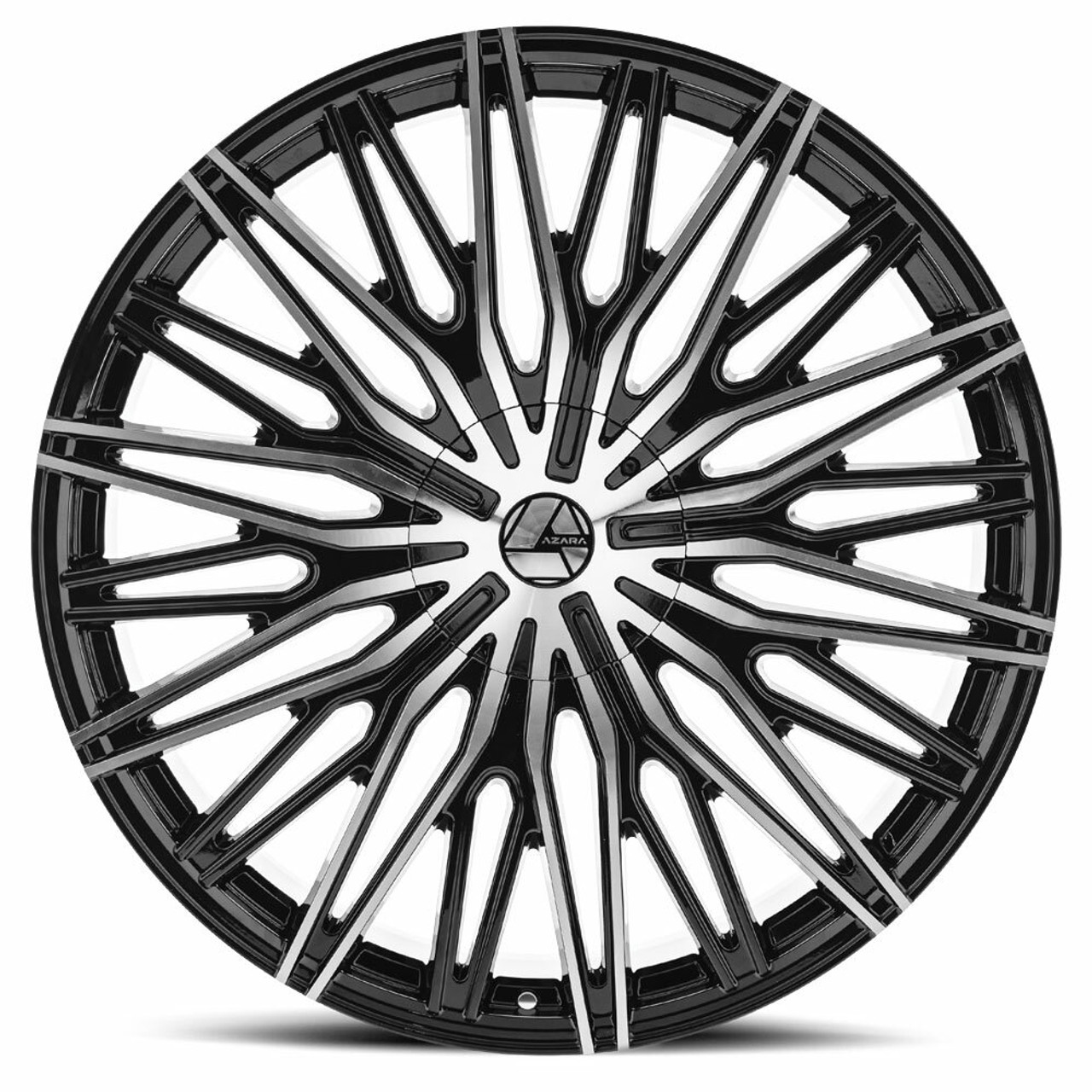 22" Azara AZA-522 Gloss Black & Machined Wheel 22x8.5 5x112 5x4.5 38mm Rim
