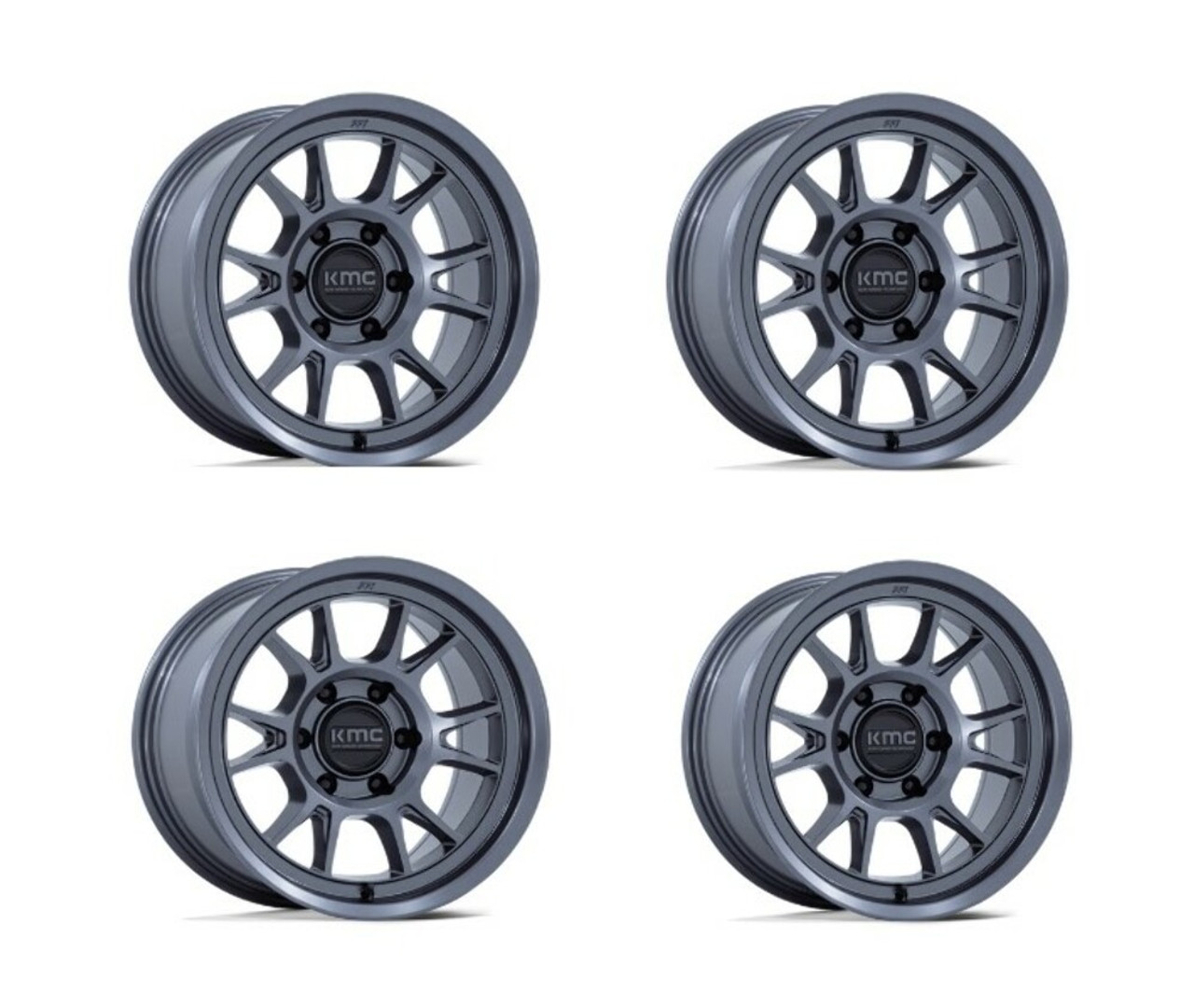 Set 4 KMC KM729 Range 17x8.5 6x135 Matte Anthracite Wheels 17" 0mm Rims