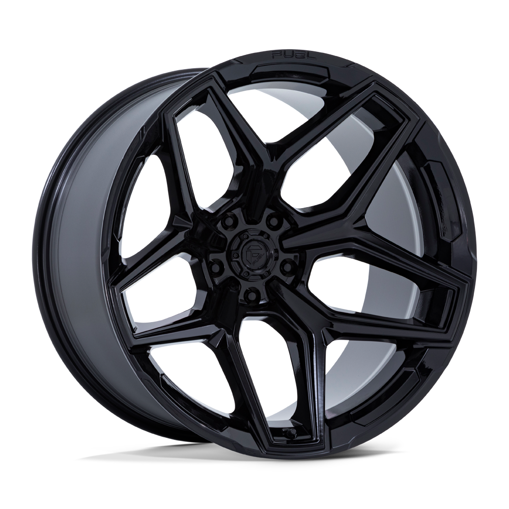 Set 4 22" Fuel Flux 22x10 6x5.5 -18mm Gloss Black Wheels Lifted Truck SUV Rims