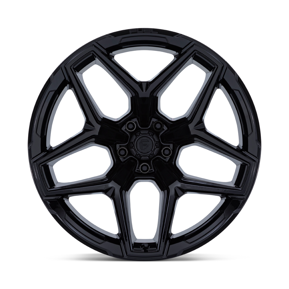 Set 4 22" Fuel Flux 22x10 6x5.5 -18mm Gloss Black Wheels Lifted Truck SUV Rims