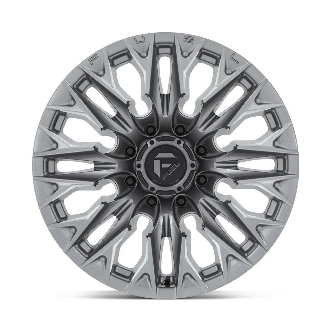 Set 4 20" Fuel D806 Flame 20x9 8x180 1mm Platinum Wheels For Chevy GMC Rims