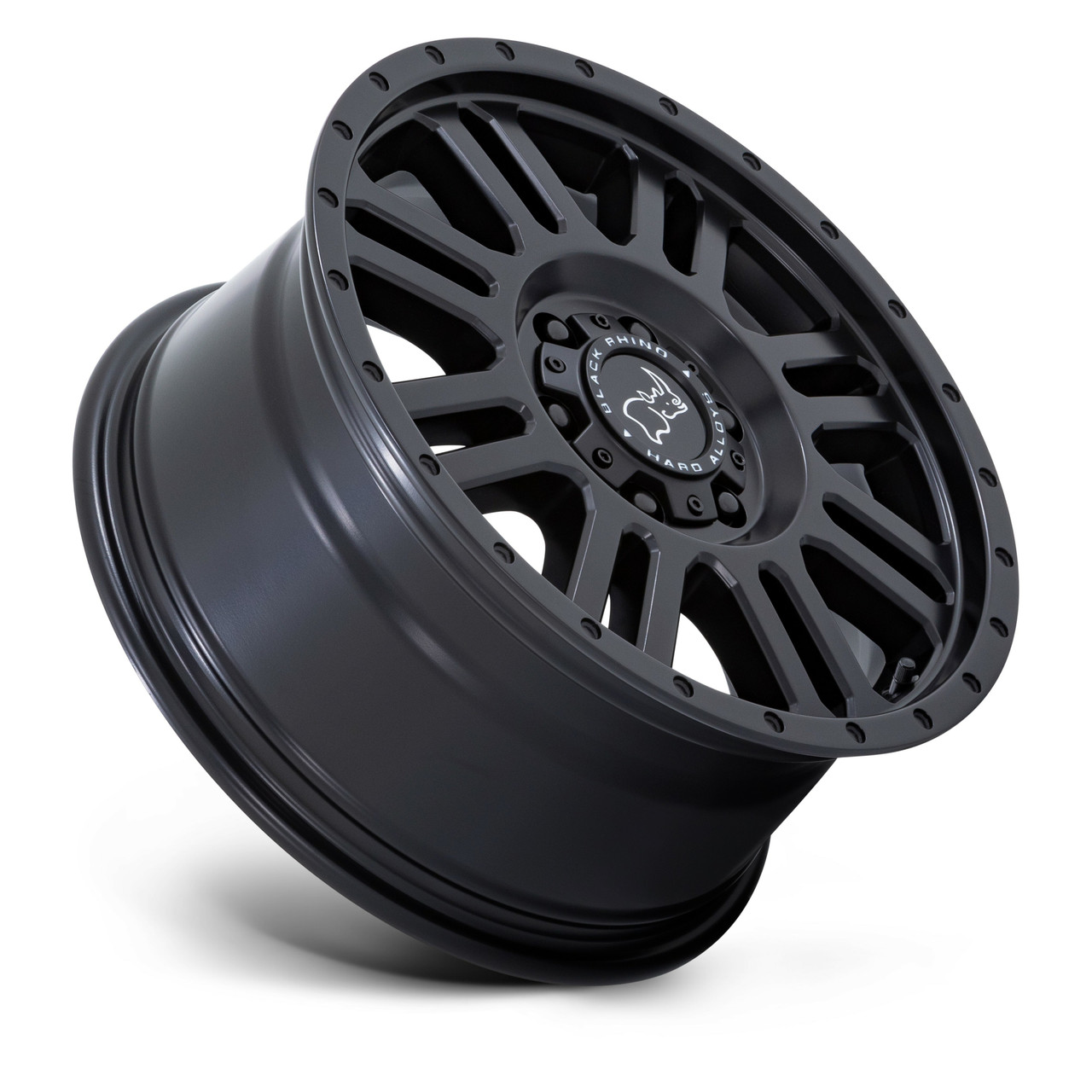 Set 4 Black Rhino Yellowstone 17x8 5x130 Matte Black Wheels 17" 45mm For Ram Rim