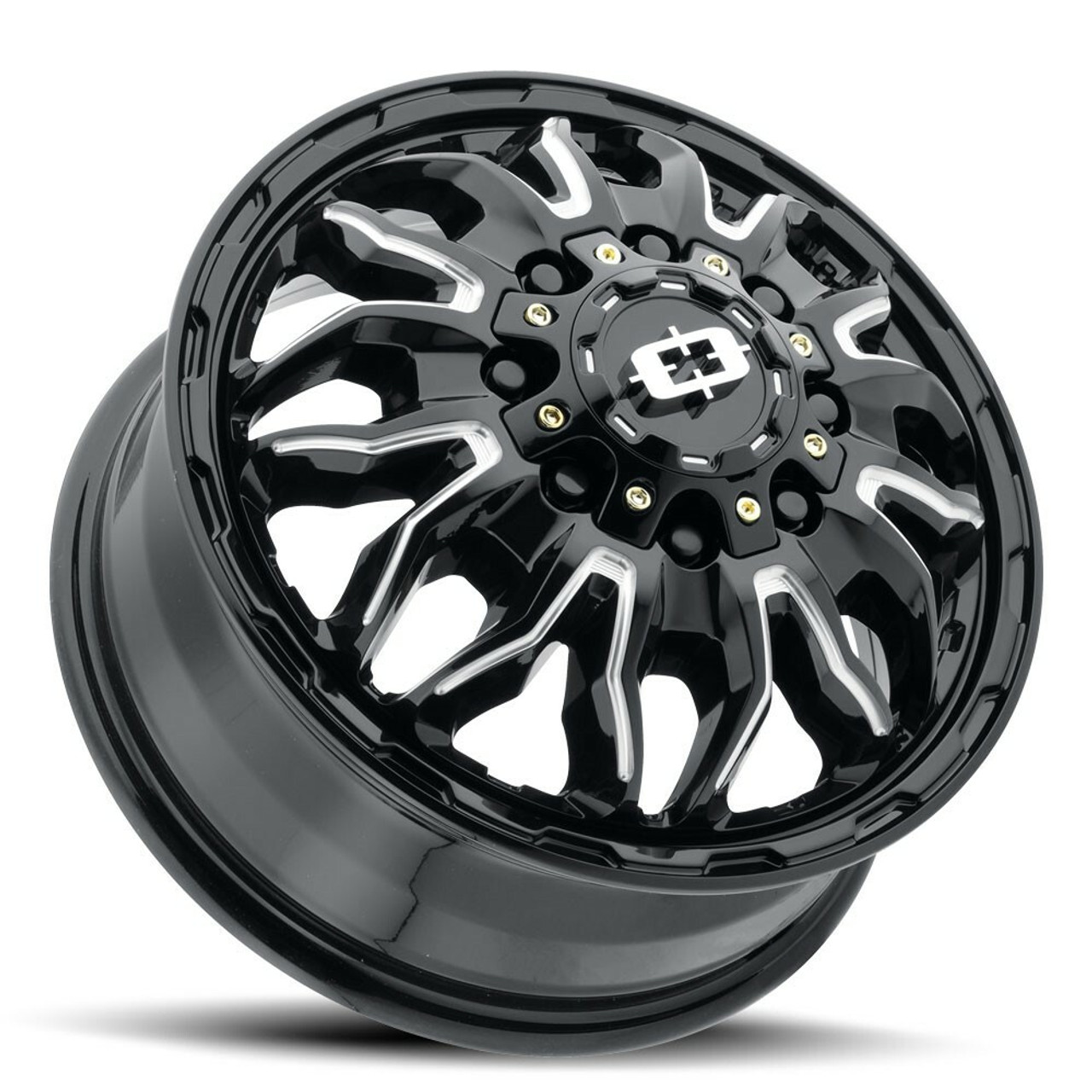 17" Vision Black Milled Spoke 410 Korupt Dually 17x6.5 8x200 Front Rim 121.35mm