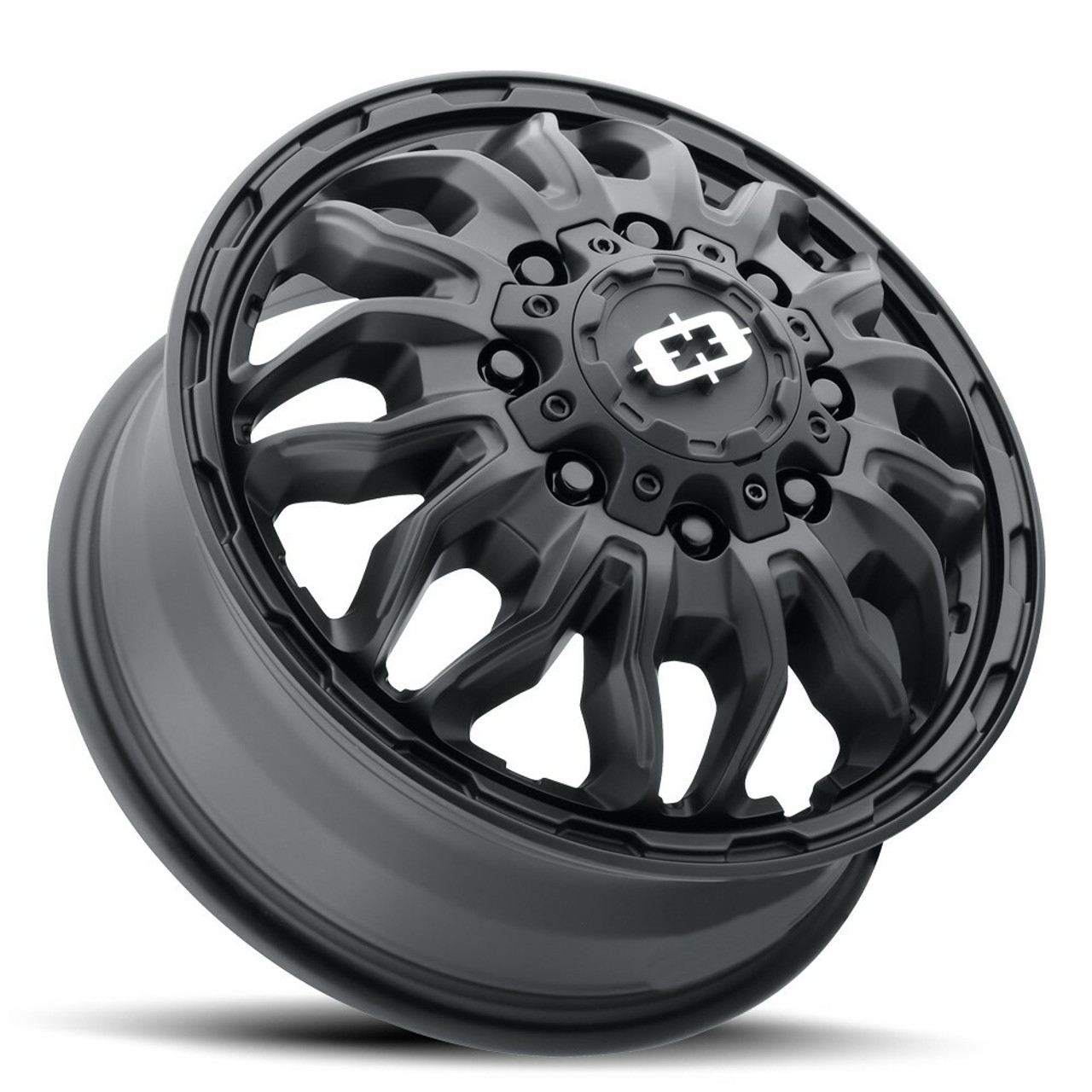 17" Vision Satin Black 410 Korupt Dually 17x6.5 8x210 Front Wheel 121.35mm Rim