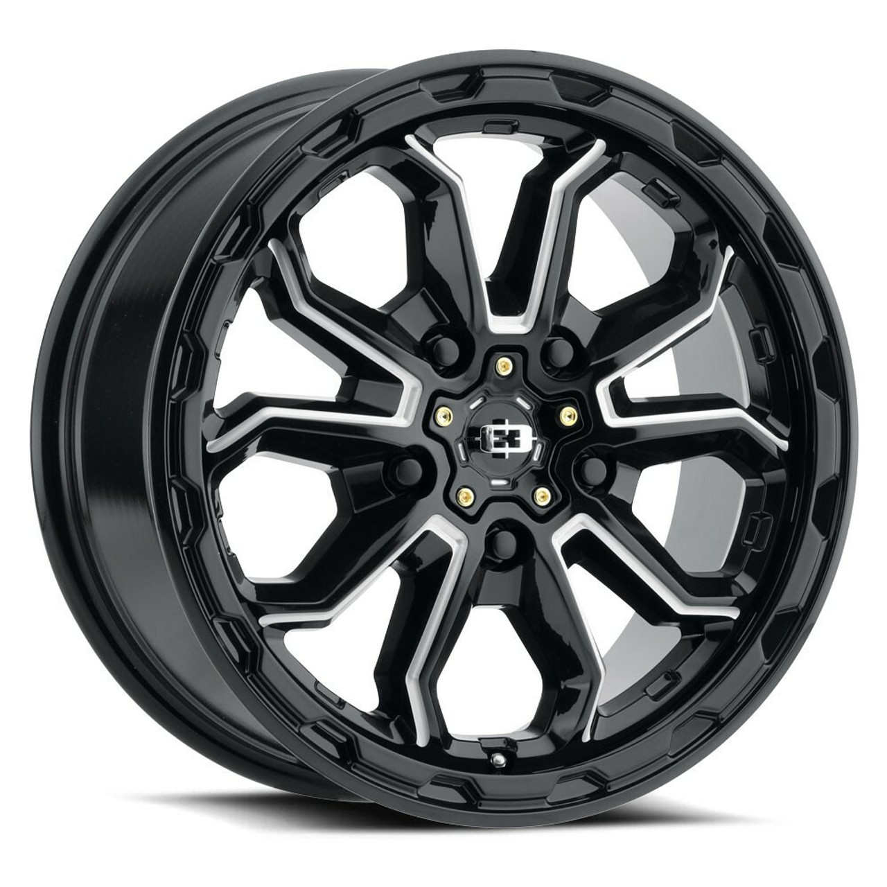 17" Vision Gloss Black Milled Spoke 410 Korupt 17x7.5 5x130 Wheel 45mm Rim
