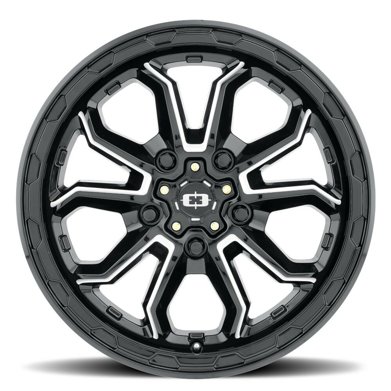 Set 4 17" Vision Gloss Black Milled Spoke 410 Korupt 17x7.5 5x130 Wheels 45mm