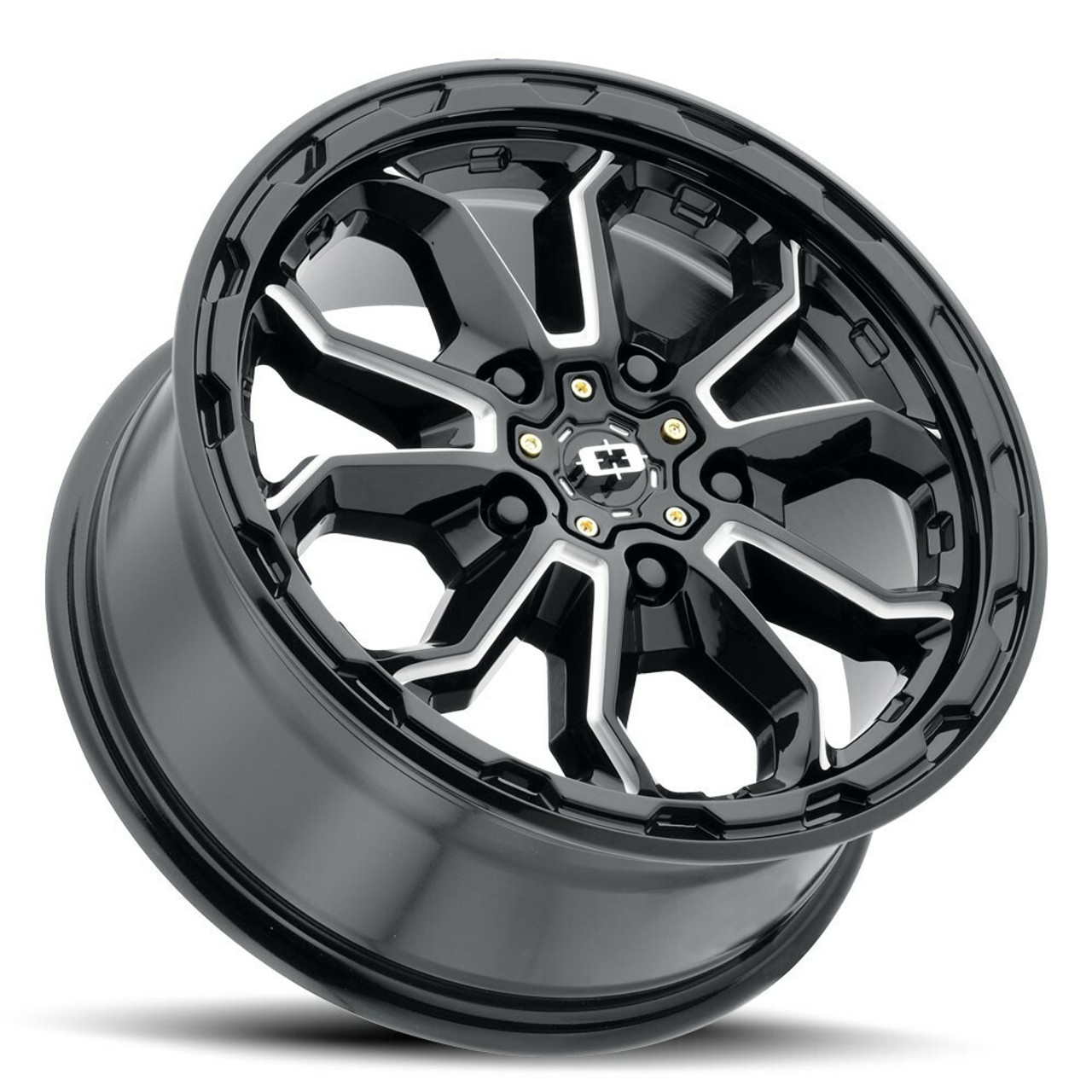 Set 4 17" Vision Gloss Black Milled Spoke 410 Korupt 17x7.5 5x130 Wheels 45mm