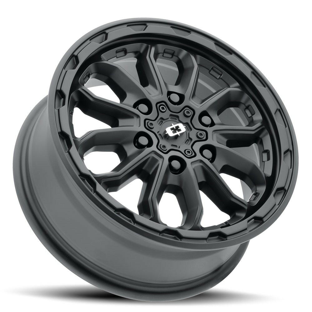 Set 4 16" Vision 410 Korupt Satin Black 16x6 Wheels 6x180 84mm Rims