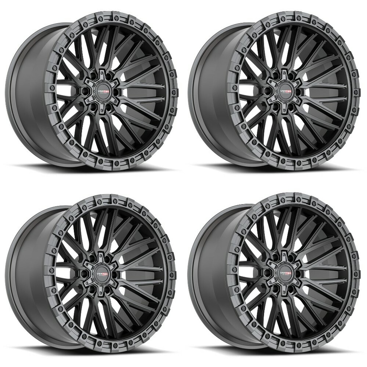 Set 4 20" Vortek Apollo  VRT-608 Matte Black 20x12 Wheels 6x135 6x5.5 Rims -44