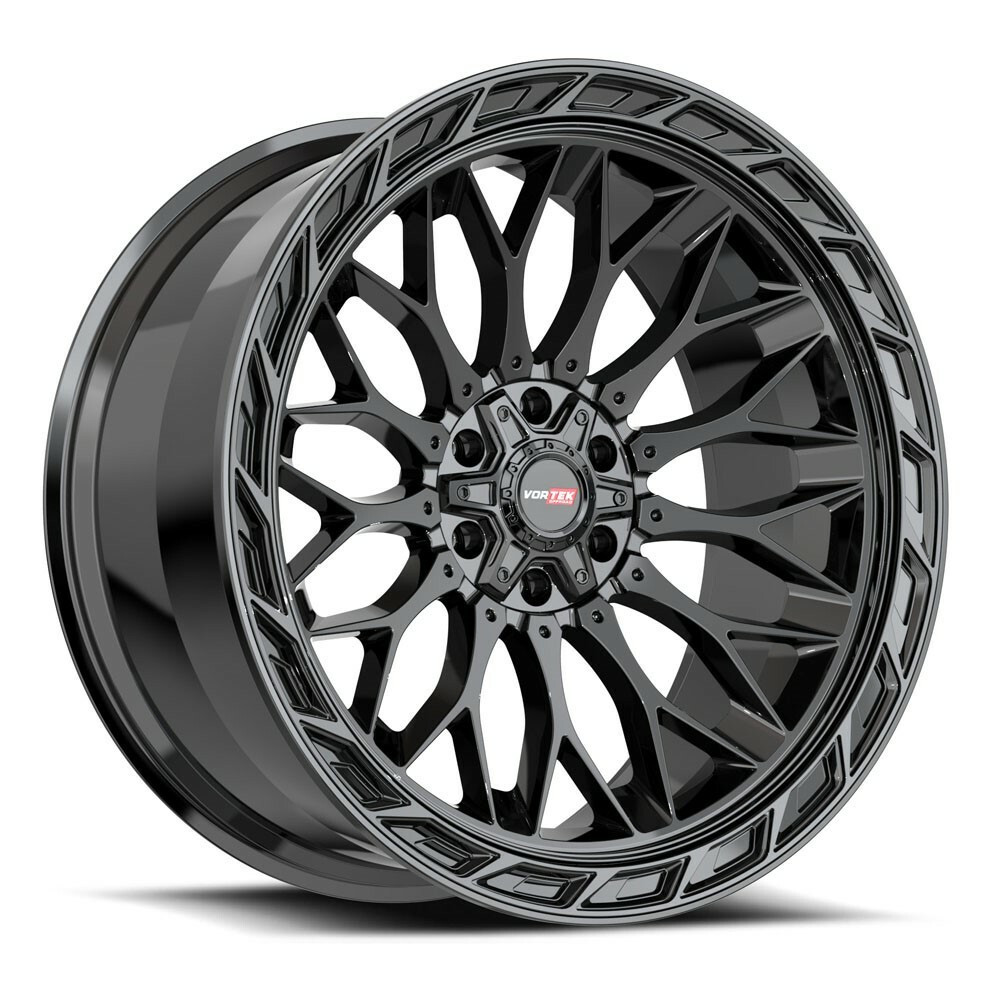 Set 4 20" Vortek Gloss Black VRP-503 20x10 5x5 5x5.5 -18mm Lifted Truck Wheels