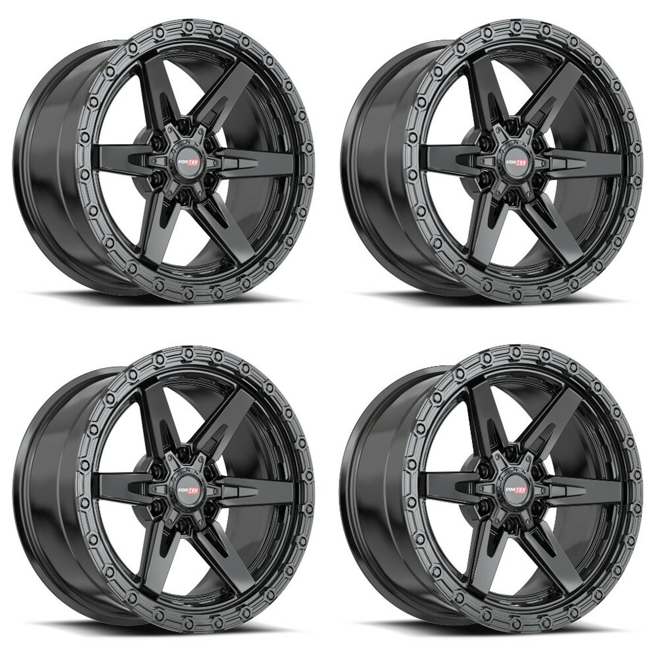 Set 4 20" Vortek Satin Black VRT-602 20x10 6x135 6x5.5 -24mm For Lincoln GMC Set 4 20" Vortek Satin Black VRT-602 20x10 6x135 6x5.5 -24mm For Lincoln GMC
