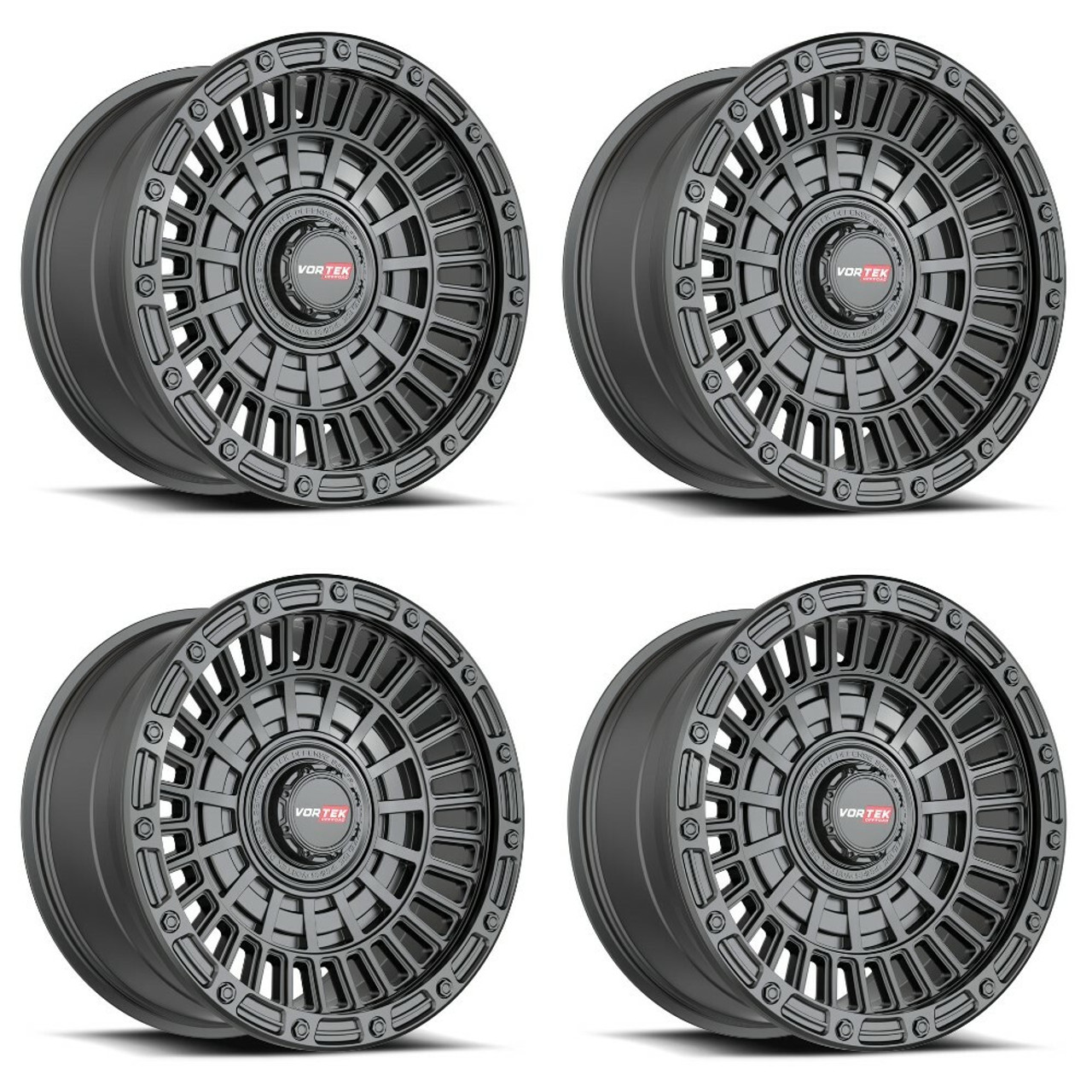 Set 4 20" Vortek Matte Black VRD-705 20x9.5 5x4.5 5x5 -12mm For Jeep Dodge Rims Set 4 20" Vortek Matte Black VRD-705 20x9.5 5x4.5 5x5 -12mm For Jeep Dodge Rims